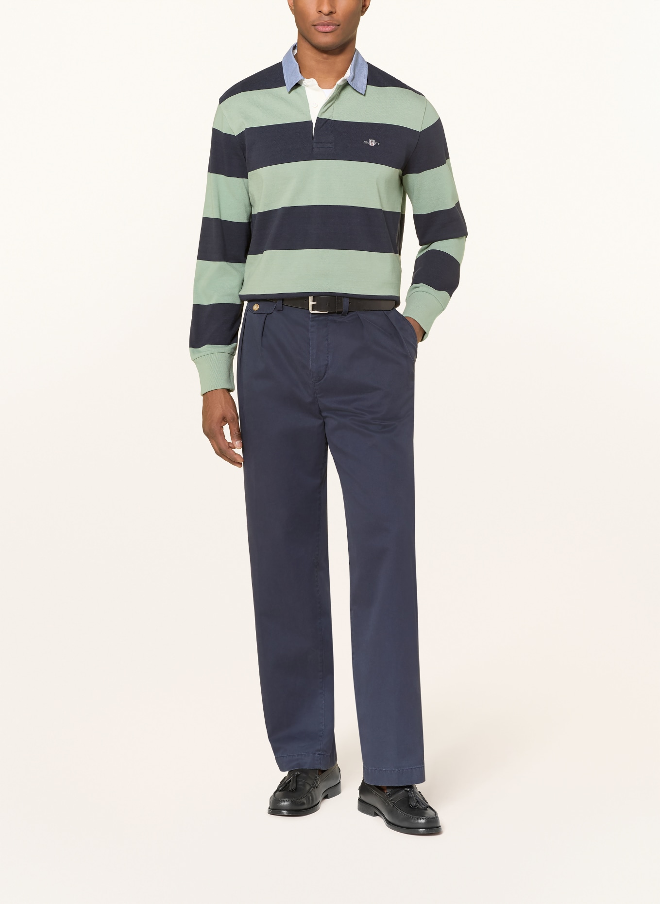 GANT maillot de rugby: BLEU FONCÉ / BLEU GRIS / MENTHE
