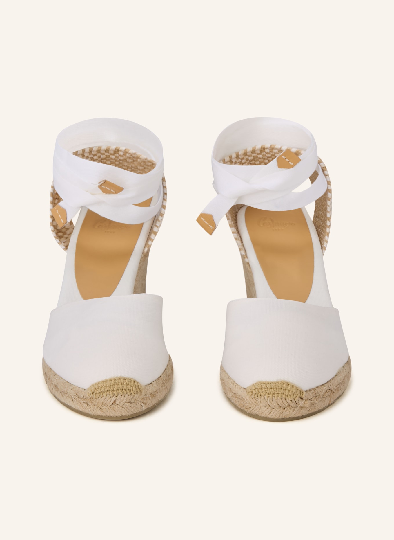 Castaner Wedges CARINA: WHITE / BEIGE