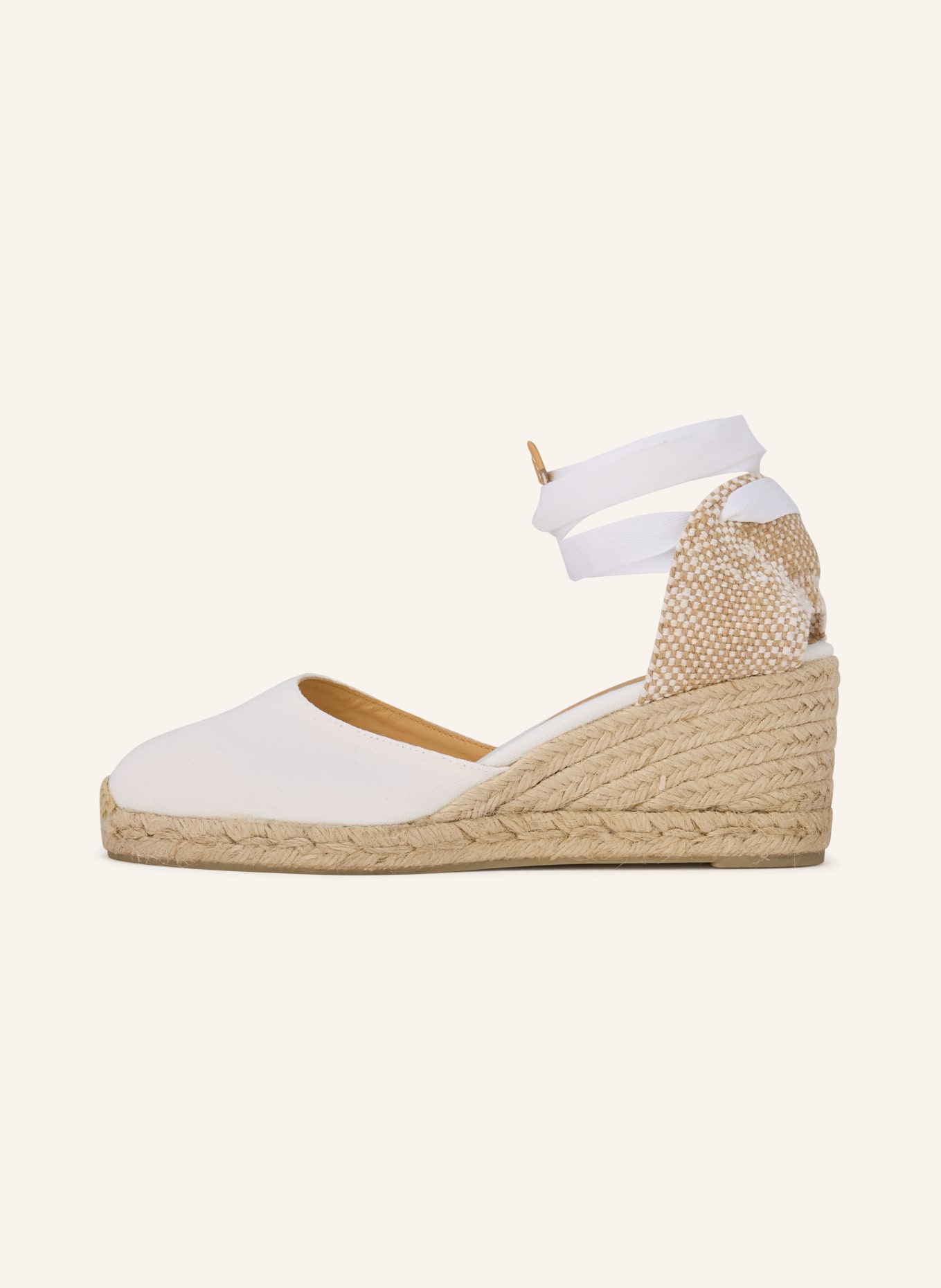 Castaner Wedges CARINA: WHITE / BEIGE