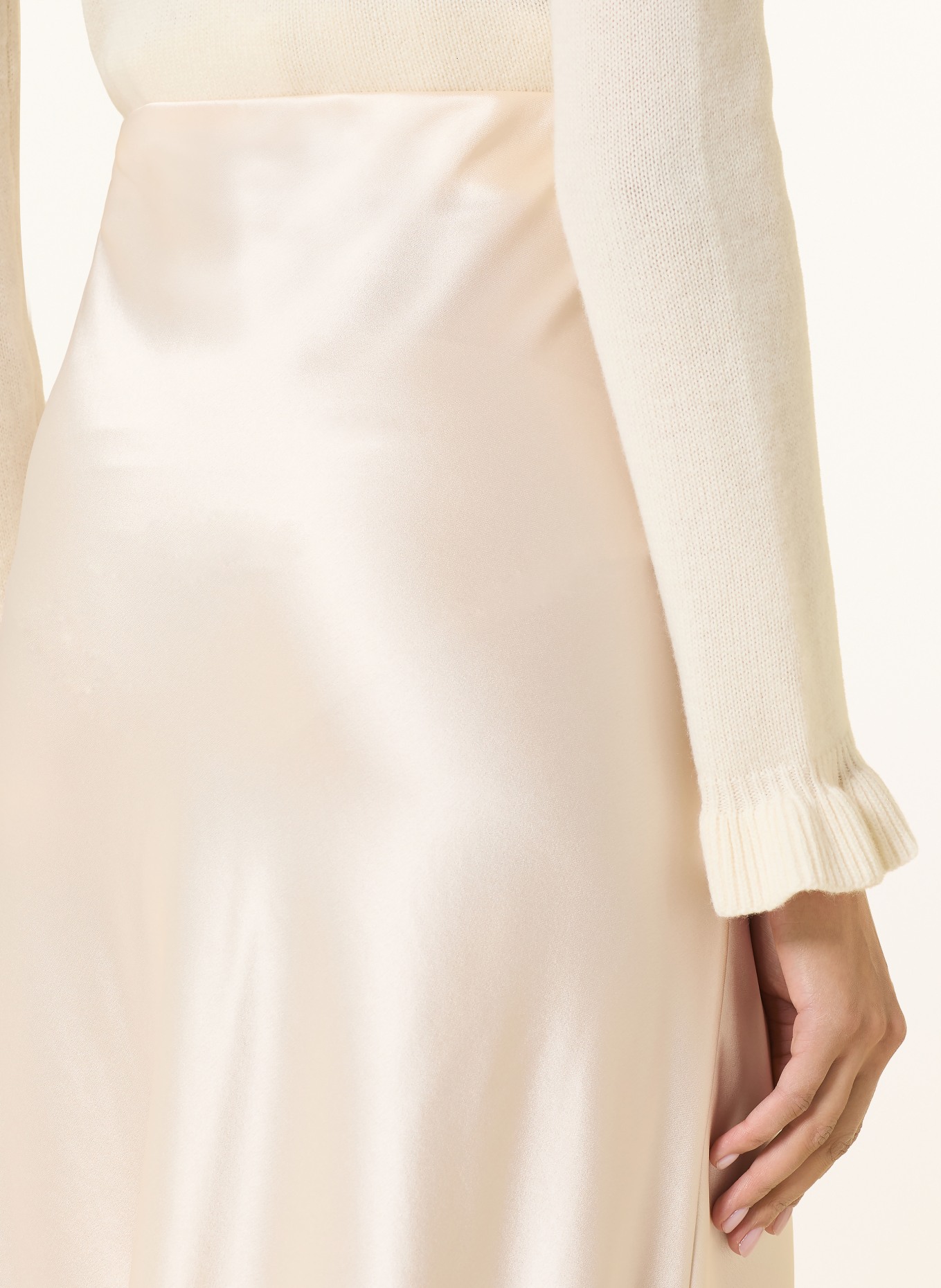 LADNERI Satin skirt LE PLAINE: CREAM