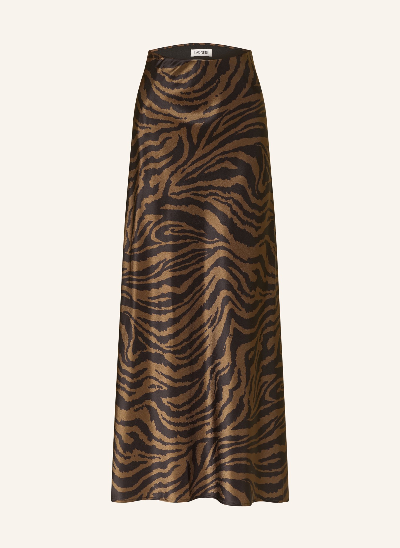 LADNERI Satin skirt LE PLAINE: DARK BROWN / BLACK