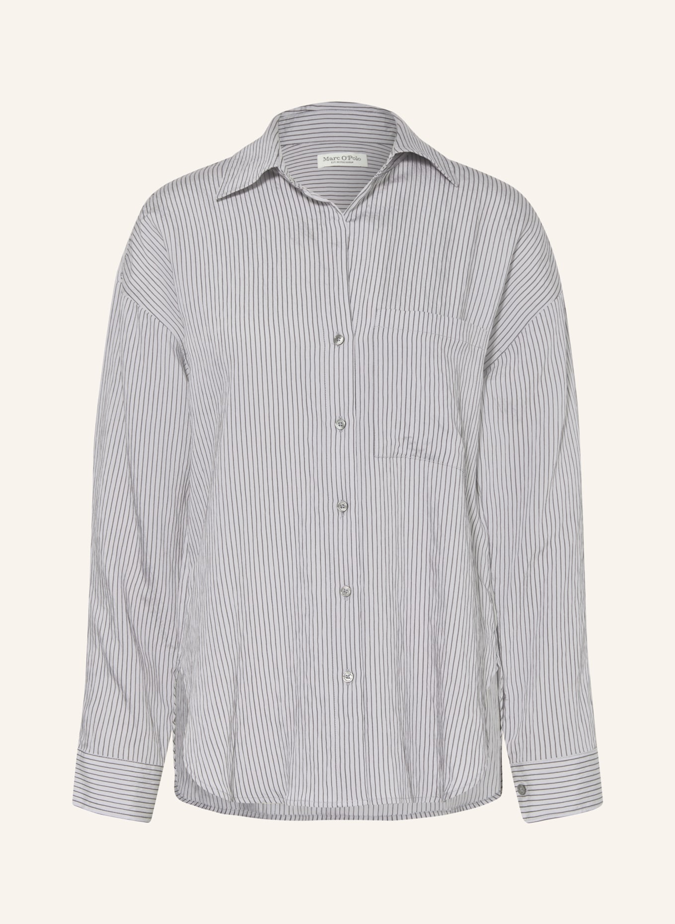 Marc O'Polo Košilová halenka: SVĚTLE ŠEDÁ / TMAVĚ ŠEDÁ