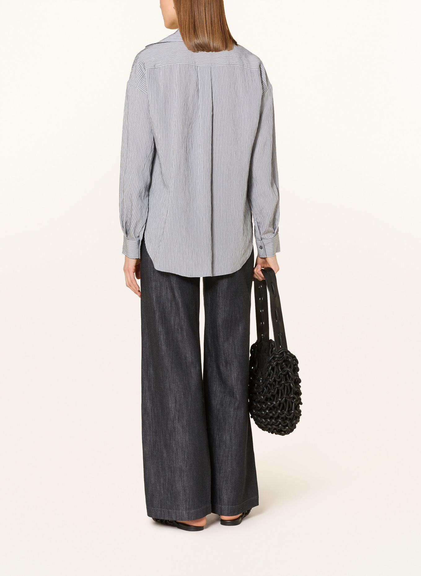 Marc O'Polo Košilová halenka: SVĚTLE ŠEDÁ / TMAVĚ ŠEDÁ