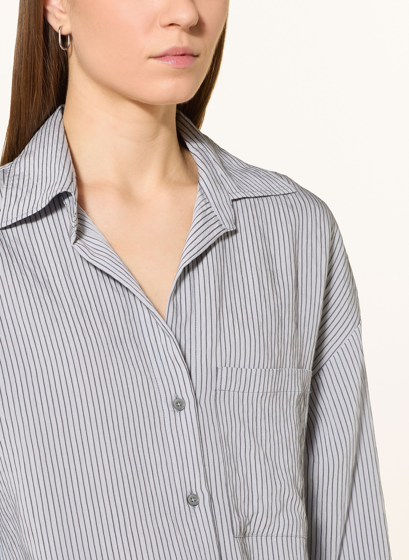 Marc O'Polo Košilová halenka: SVĚTLE ŠEDÁ / TMAVĚ ŠEDÁ