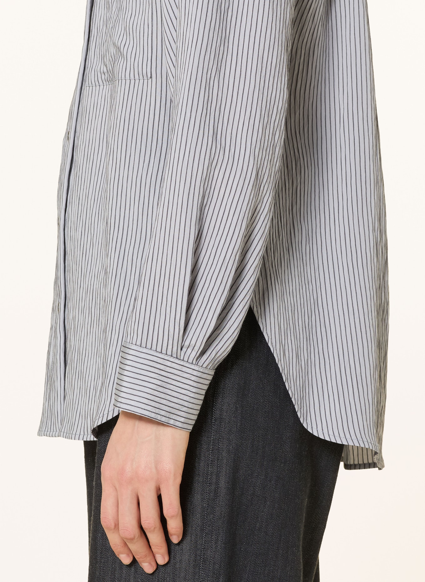 Marc O'Polo Košilová halenka: SVĚTLE ŠEDÁ / TMAVĚ ŠEDÁ