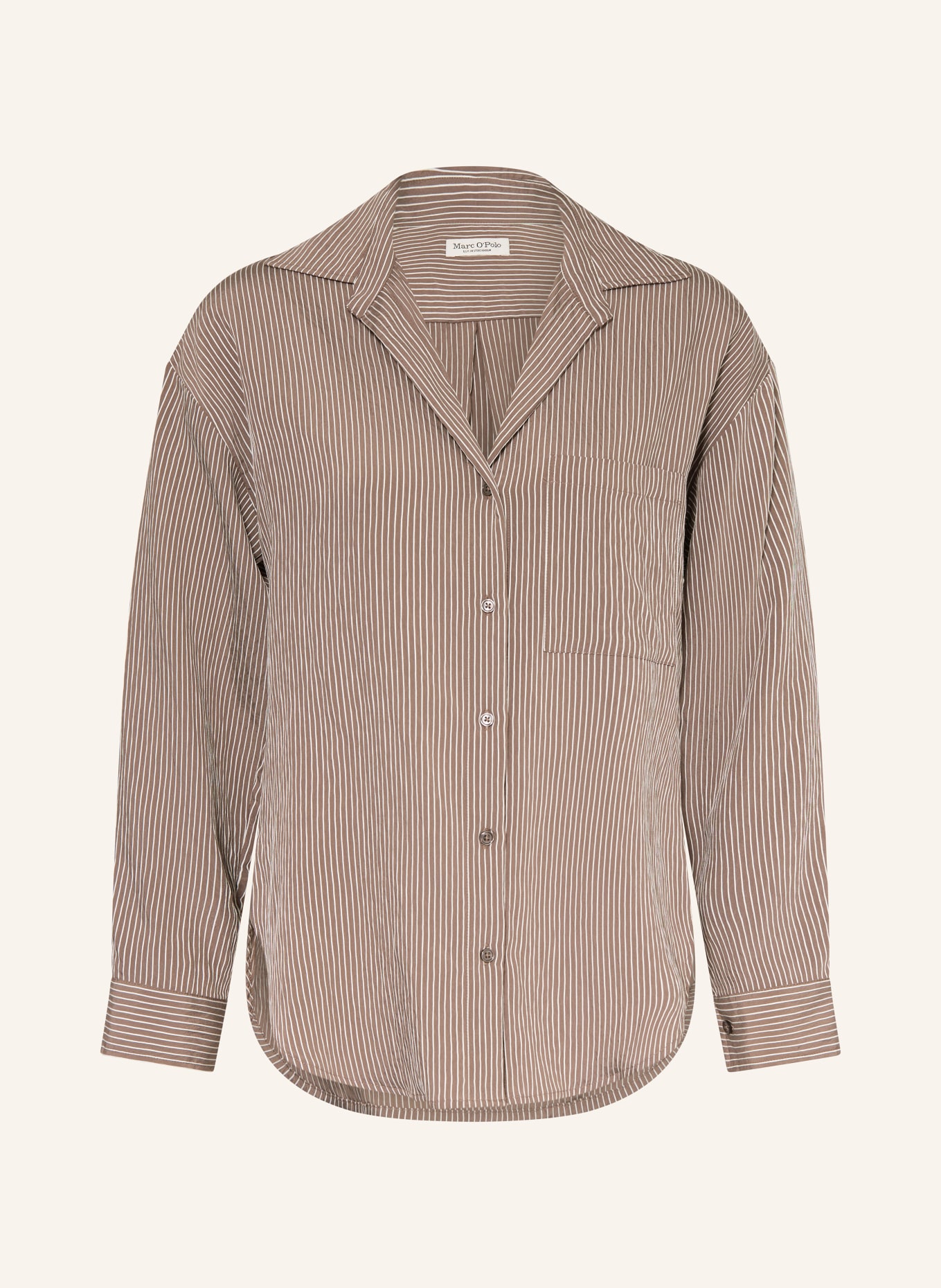 Marc O'Polo Shirt blouse: BROWN / WHITE