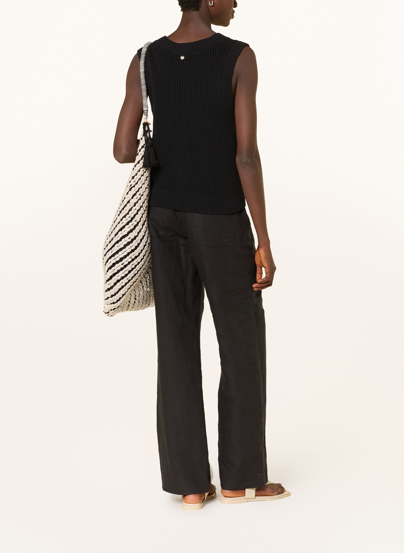 MAC Leinenhose CHIARA: SCHWARZ