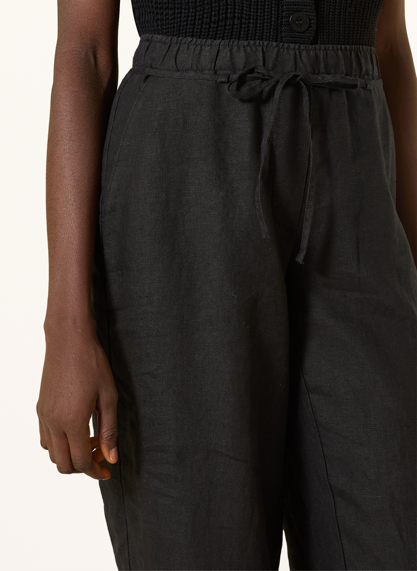 MAC Leinenhose CHIARA: SCHWARZ