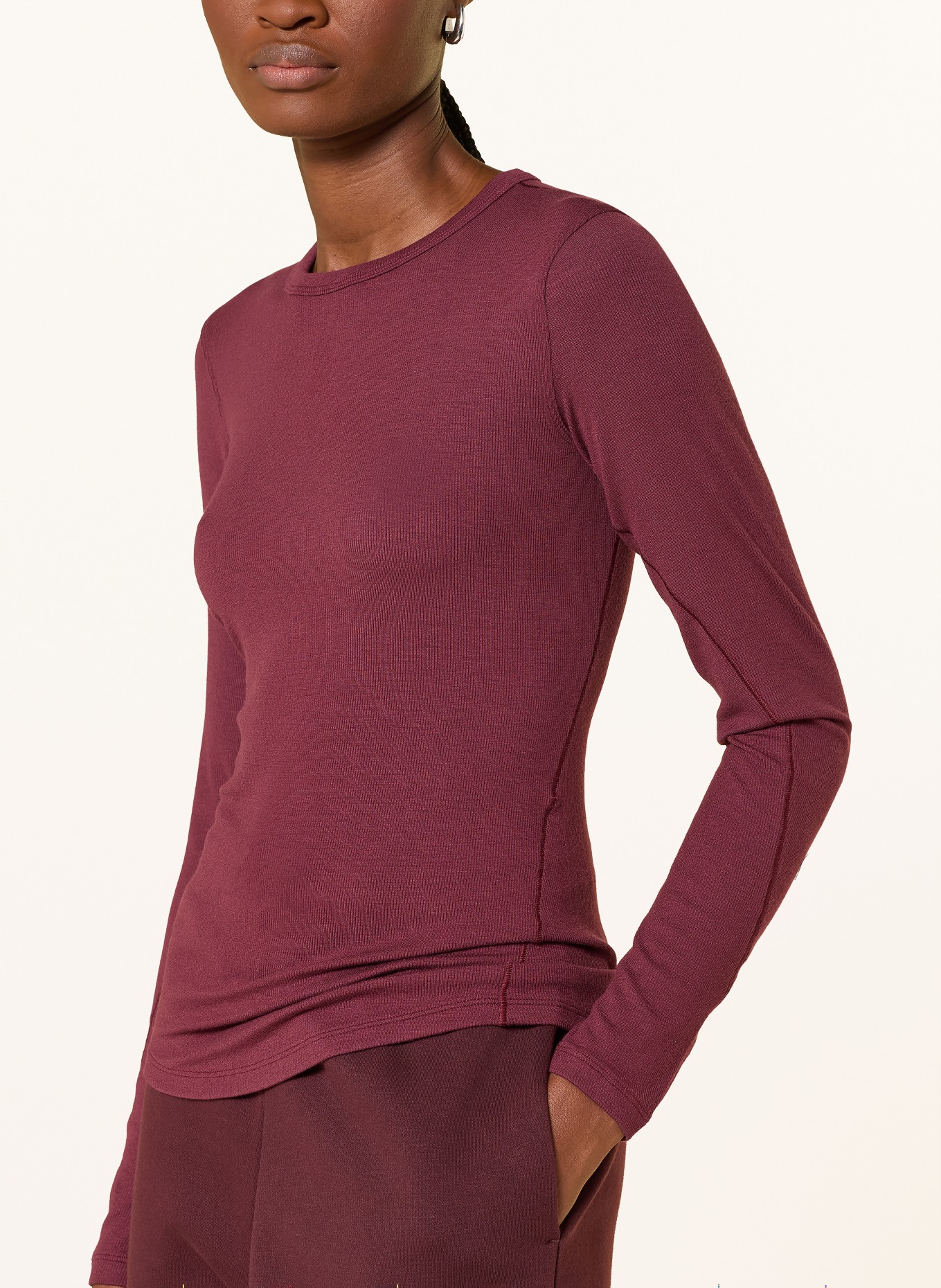 lululemon T-shirt à manches longues HOLD TIGHT: ROUGE FONCÉ