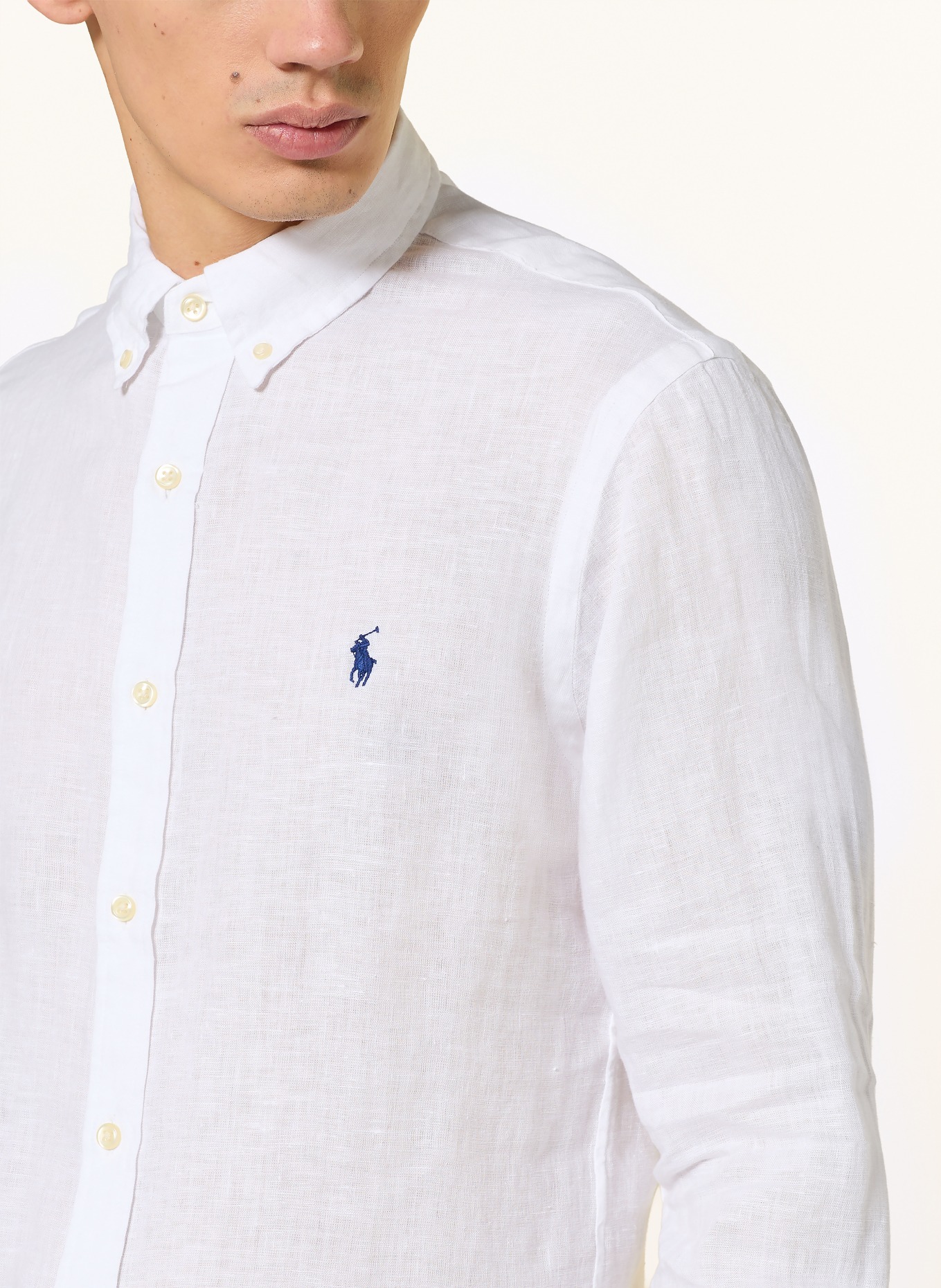 POLO RALPH LAUREN Leinenhemd Slim Fit: WEISS