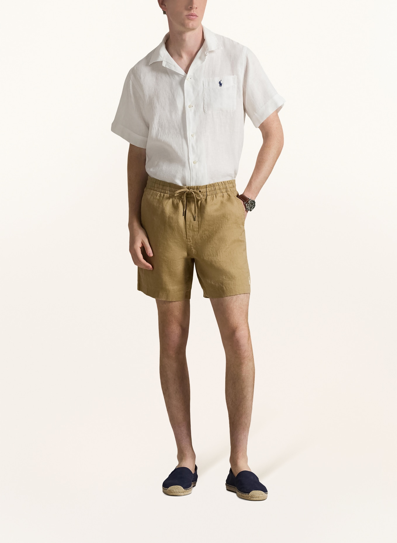 POLO RALPH LAUREN Lněná košile resort Classic Fit: BÍLÁ