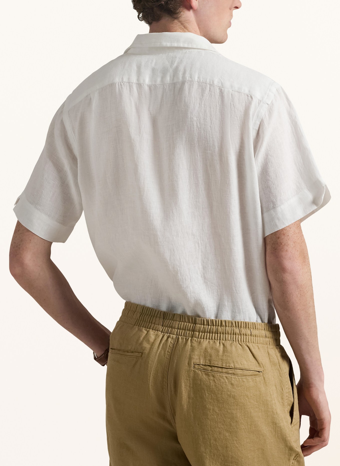 POLO RALPH LAUREN Lněná košile resort Classic Fit: BÍLÁ