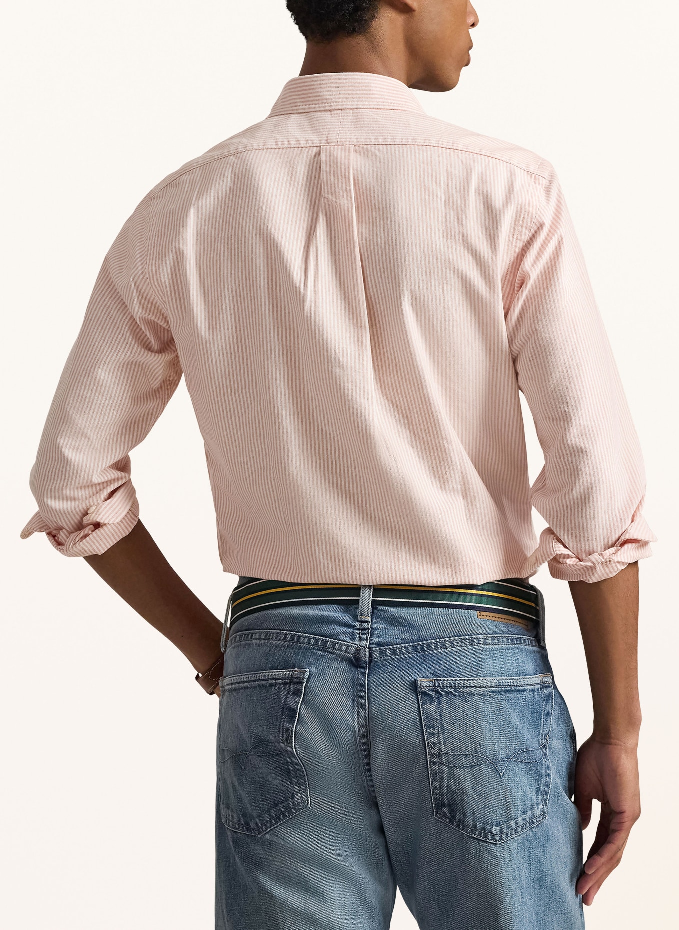 POLO RALPH LAUREN Chemise Custom Fit: ORANGE / BLANC