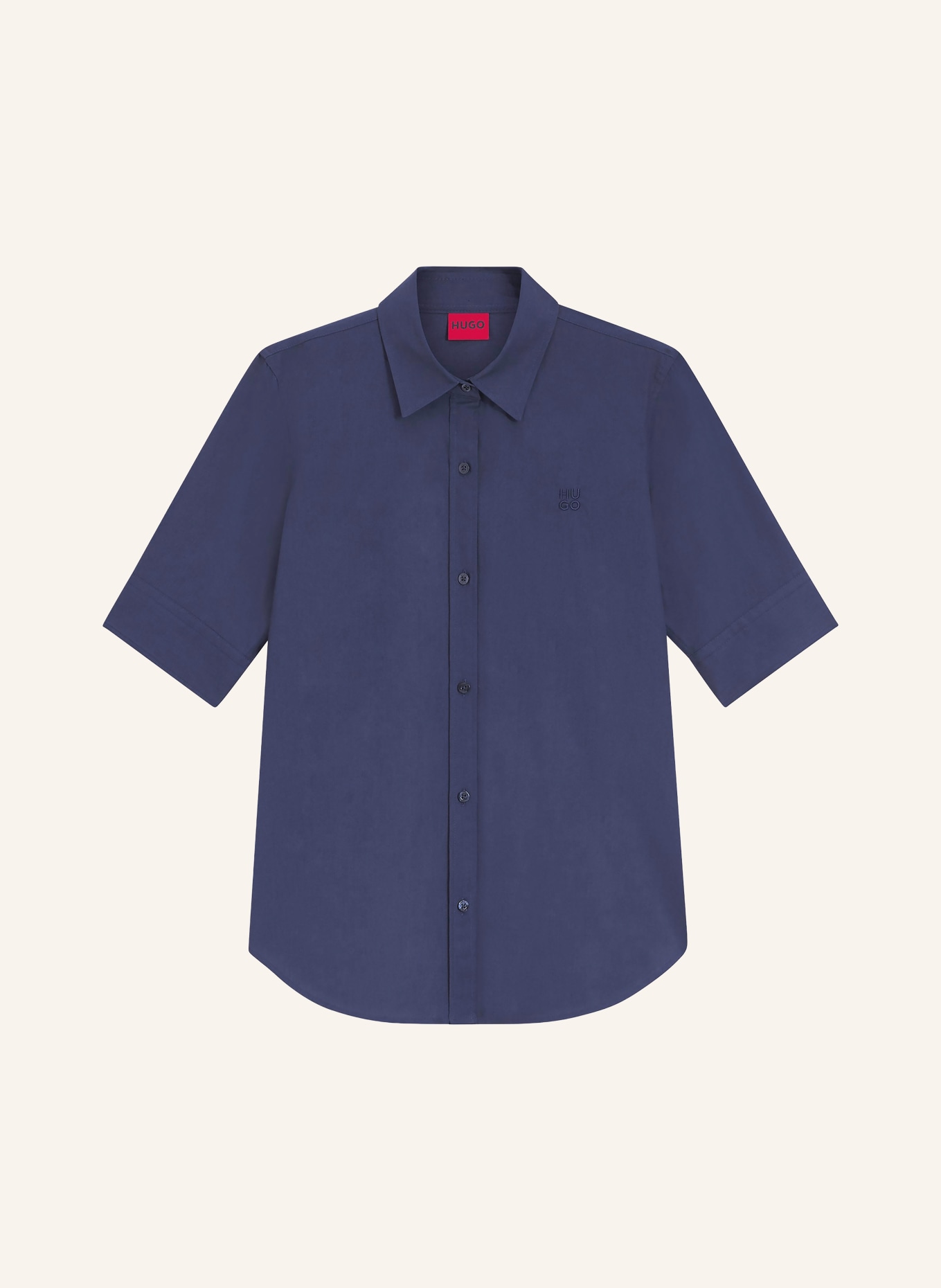 HUGO Hemdbluse THE SUMMER SHIRT: DUNKELBLAU