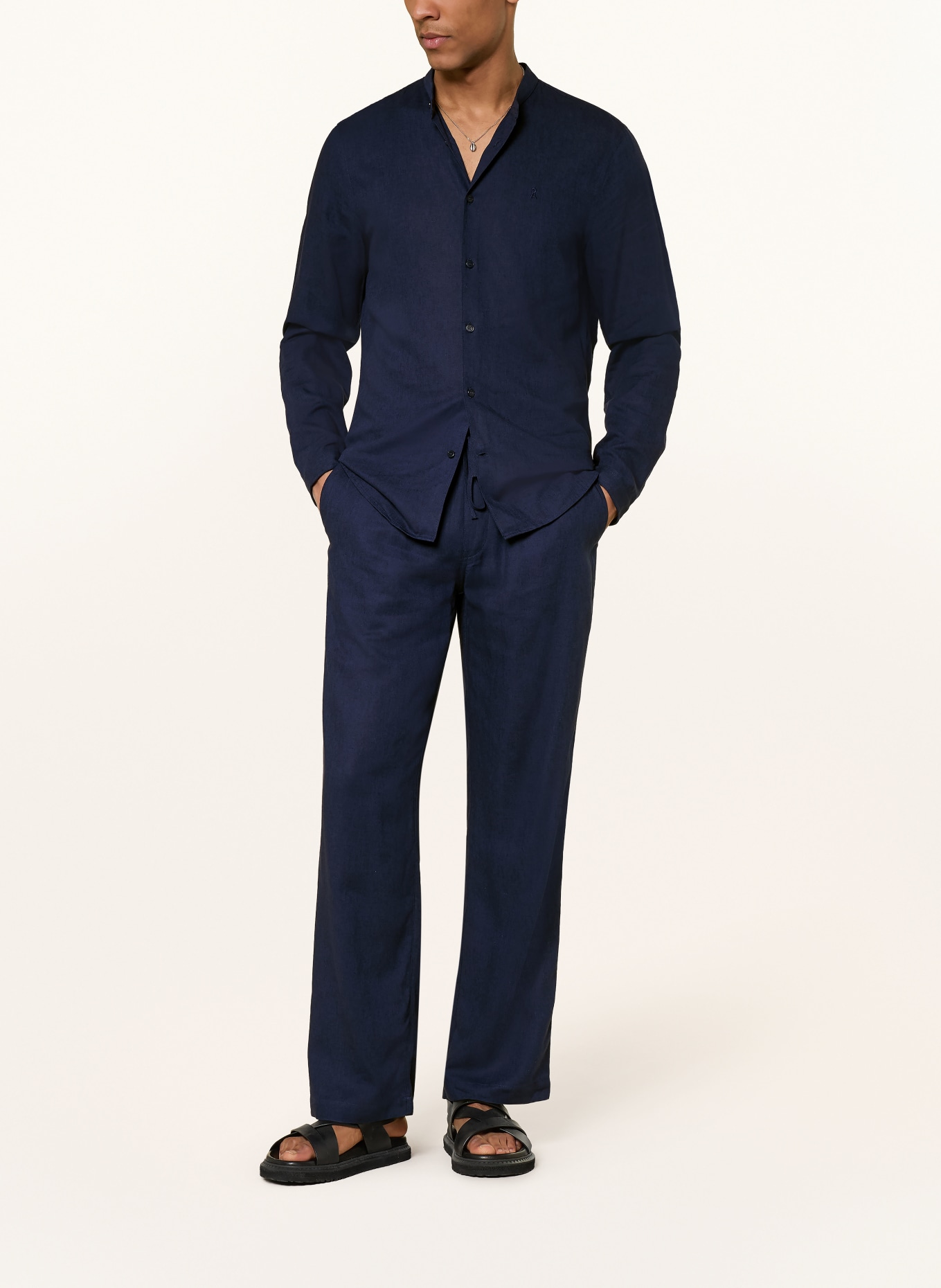 ARMEDANGELS Hose LUKAA mit Leinen: DUNKELBLAU