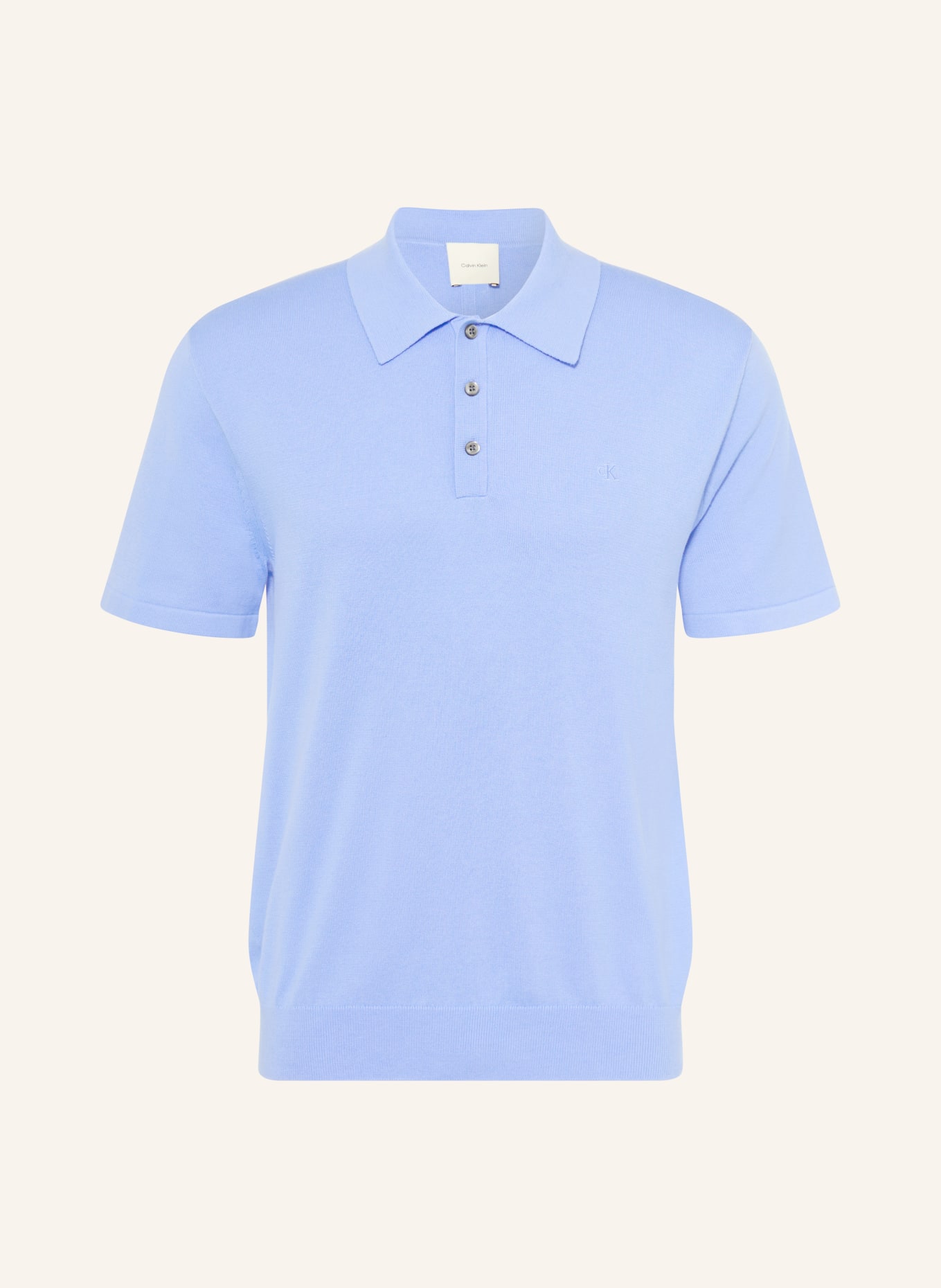 Calvin Klein Gebreid poloshirt: LICHTBLAUW