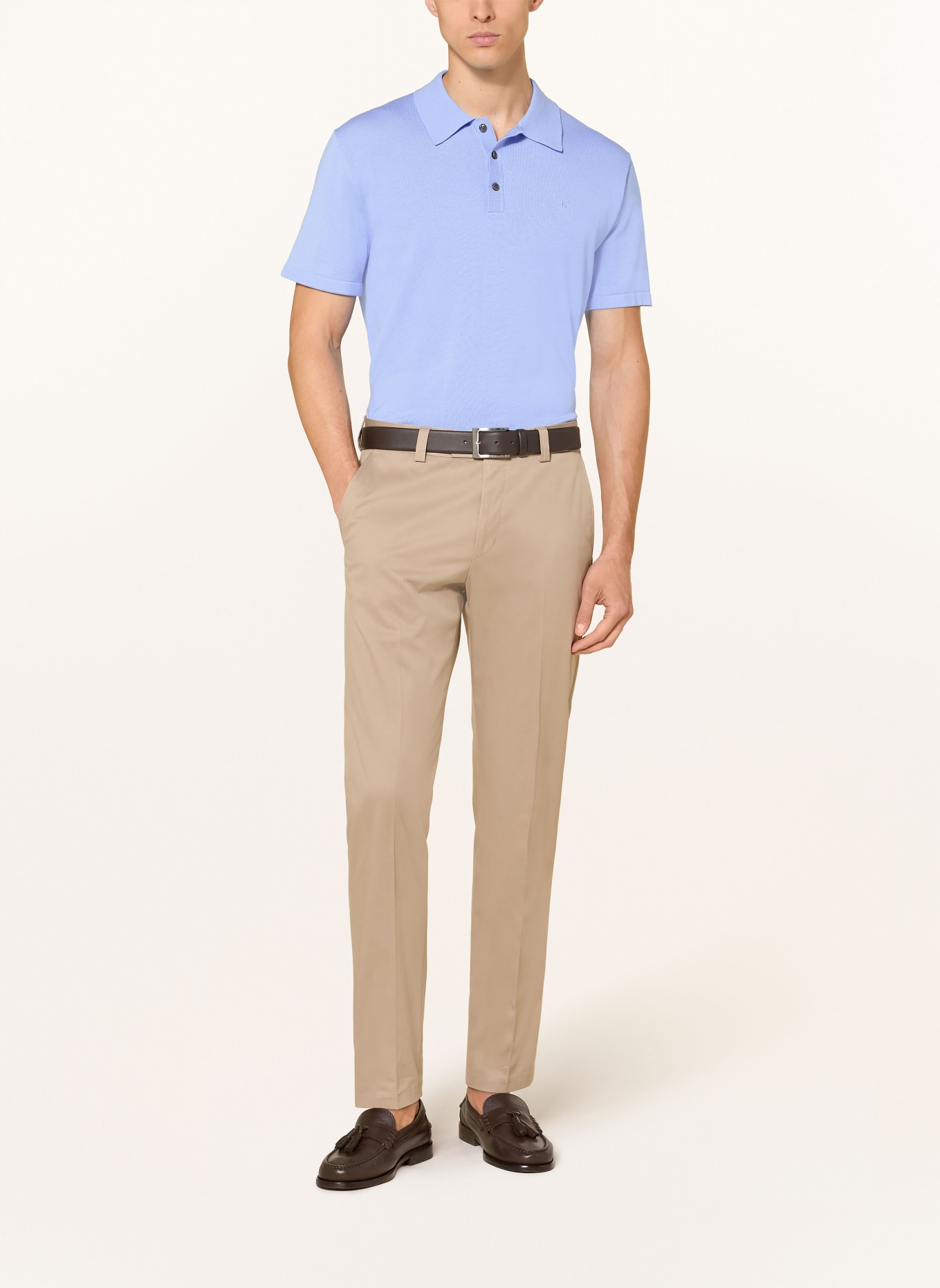 Calvin Klein Gebreid poloshirt: LICHTBLAUW