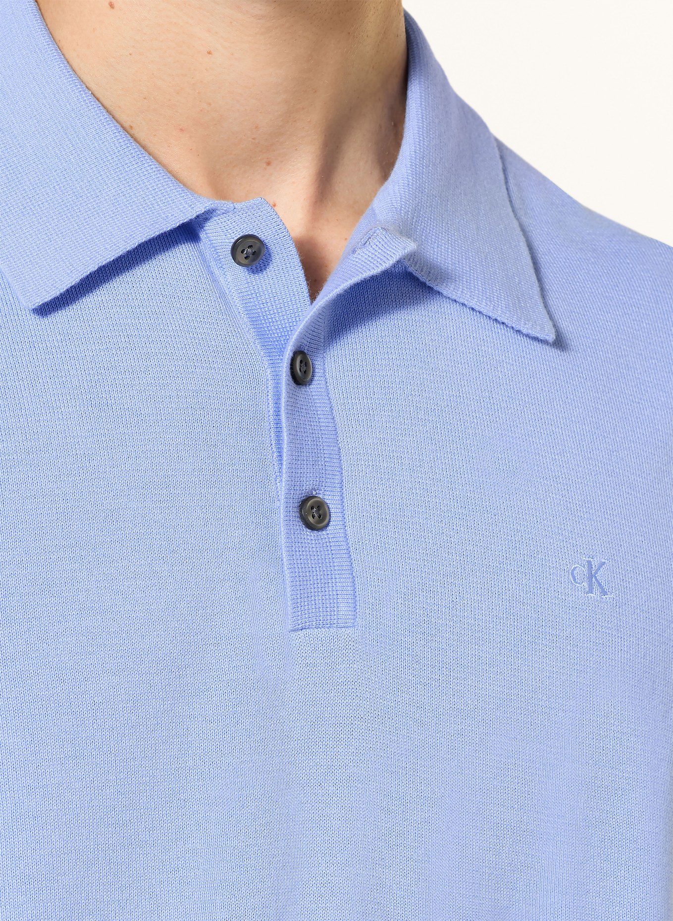 Calvin Klein Gebreid poloshirt: LICHTBLAUW
