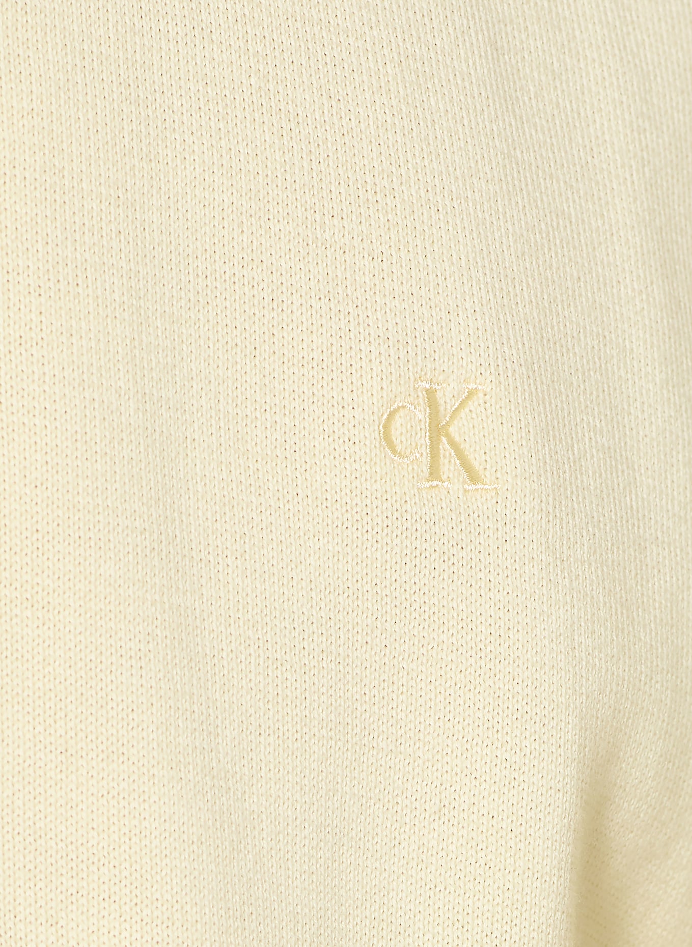 Calvin Klein Gebreid poloshirt: LICHTGEEL