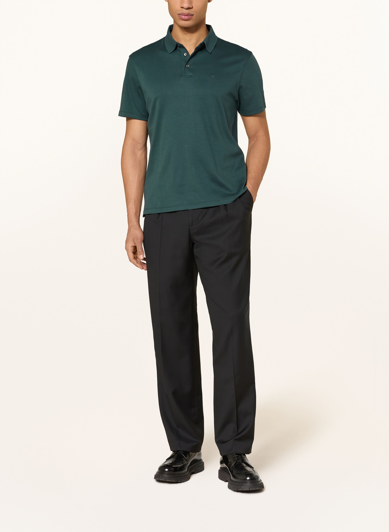 Calvin Klein Koszulka polo z dżerseju classic fit: PETROL