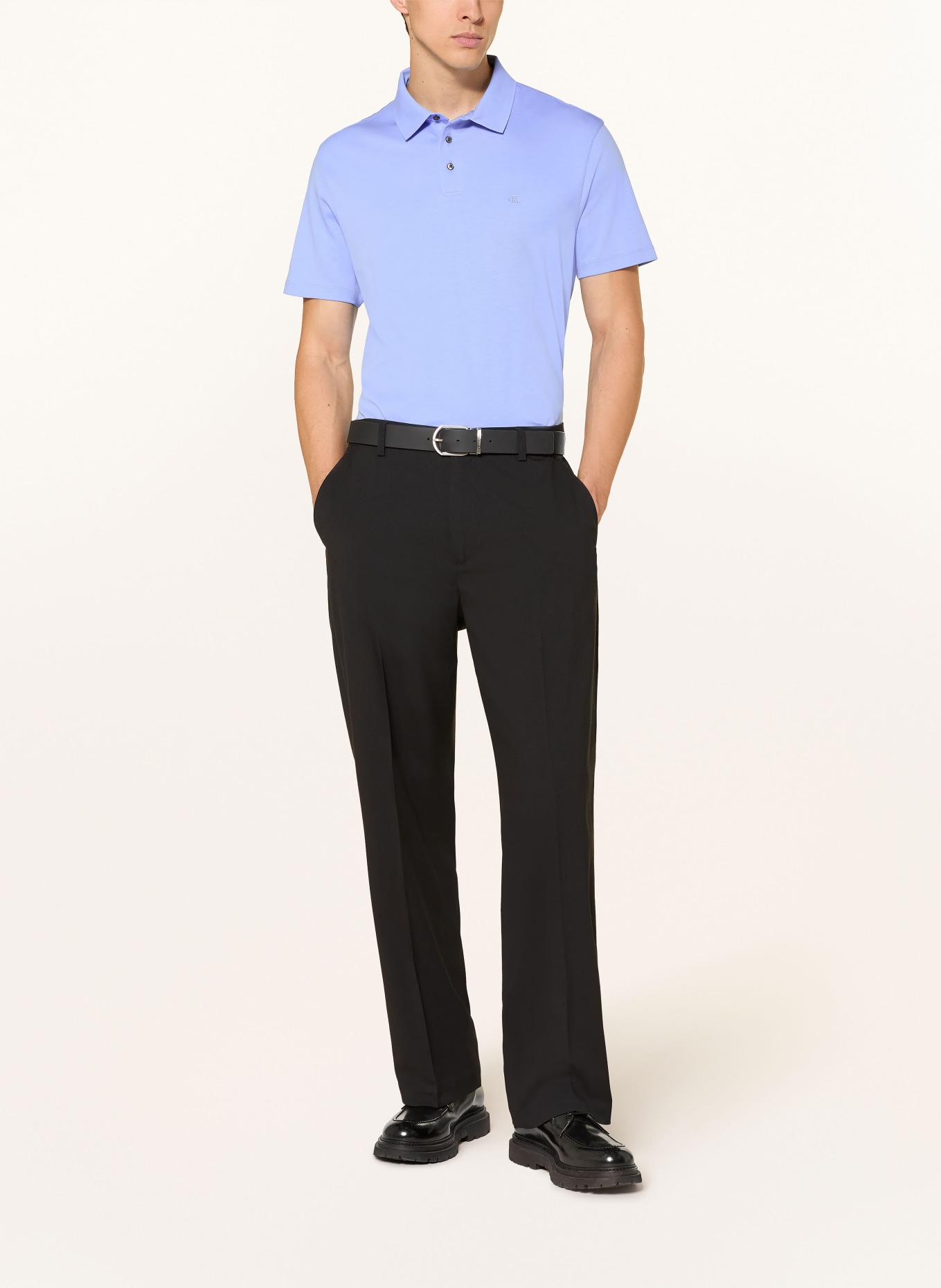 Calvin Klein Jersey-Poloshirt Classic Fit: HELLBLAU