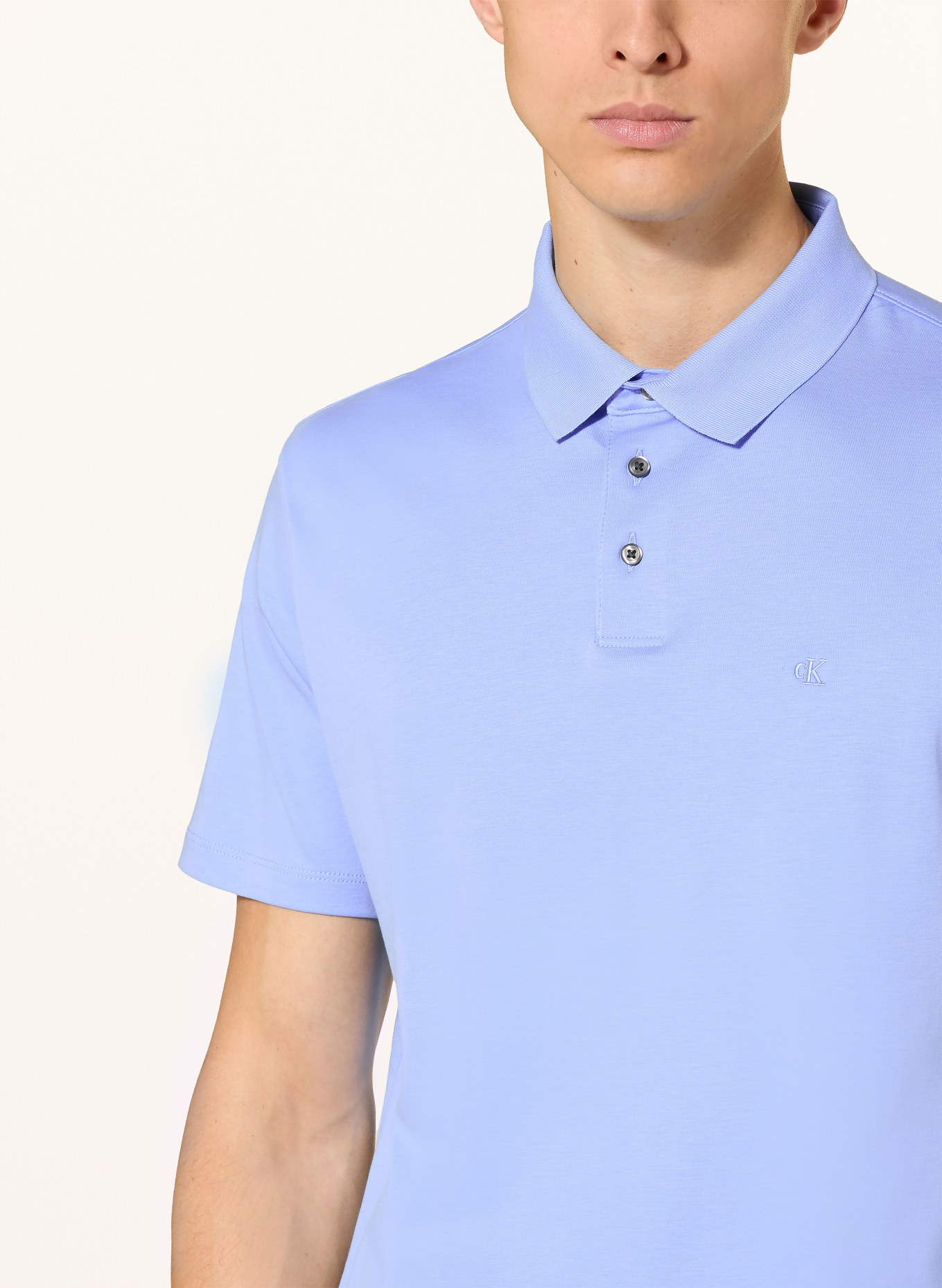 Calvin Klein Jersey-Poloshirt Classic Fit: HELLBLAU