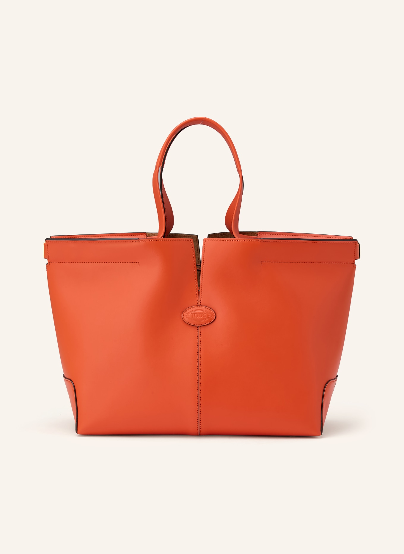 TOD'S Shopper MEDIO SMALL: ORANGE / GOLD