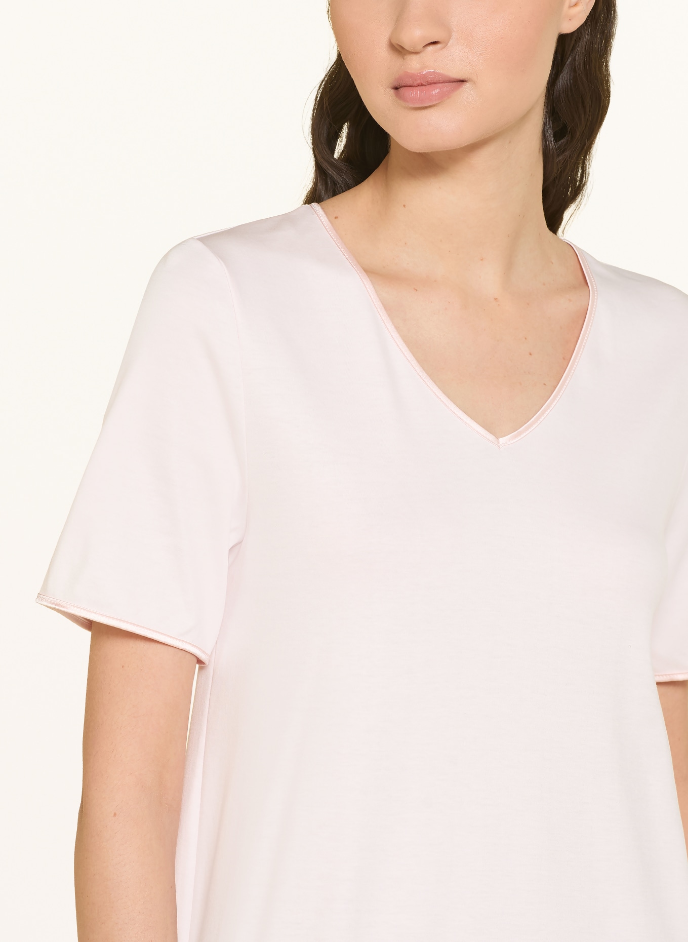 HANRO Noční košile COTTON SILK: SVĚTLE RŮŽOVÁ