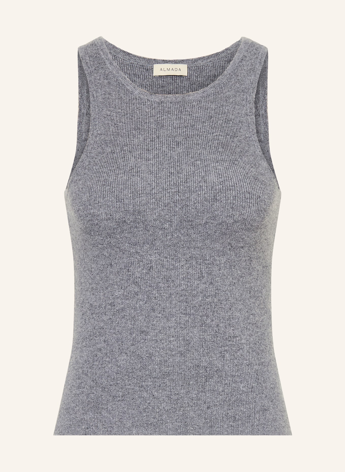 ALMADA LABEL Pletený top LUNA z merino vlny s kašmírem: ŠEDÁ