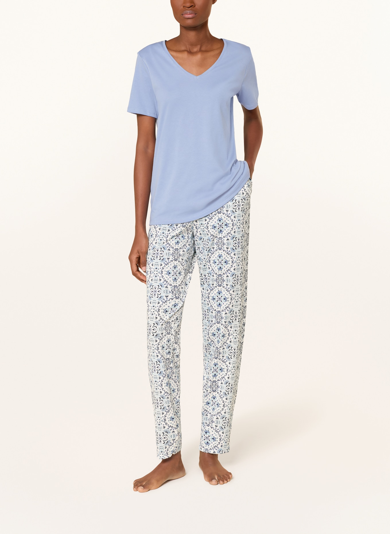 CALIDA Pajama shirt FAVOURITES SLEEP: LIGHT BLUE