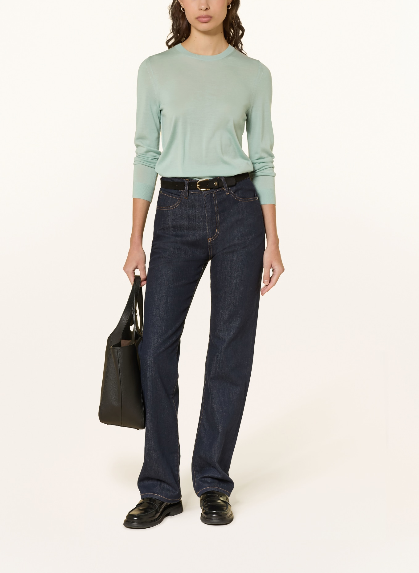 BOSS Sweter FERPINA: TURKUSOWY