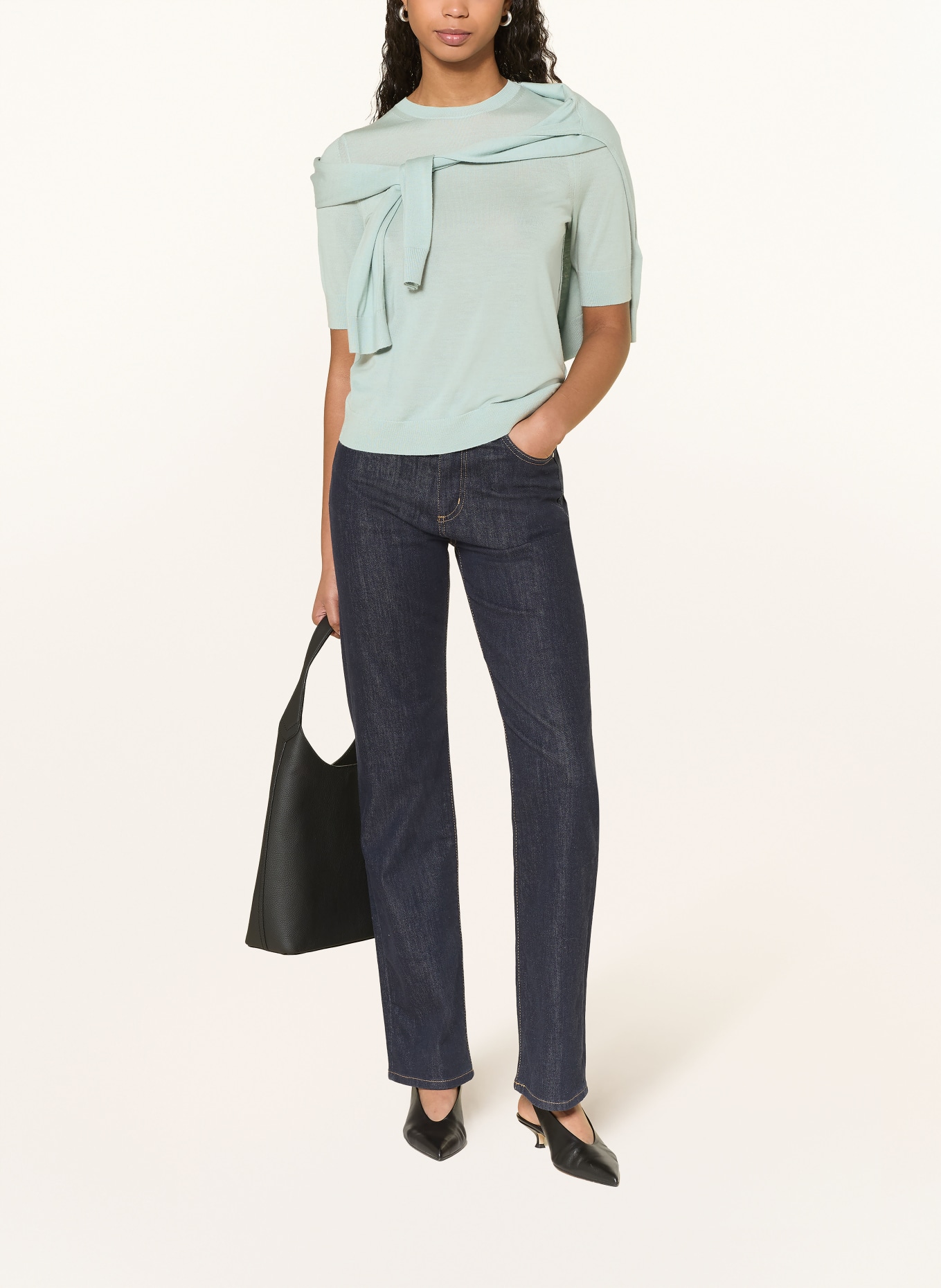 BOSS Úpletové tričko FARBELLA: MÁTOVÁ