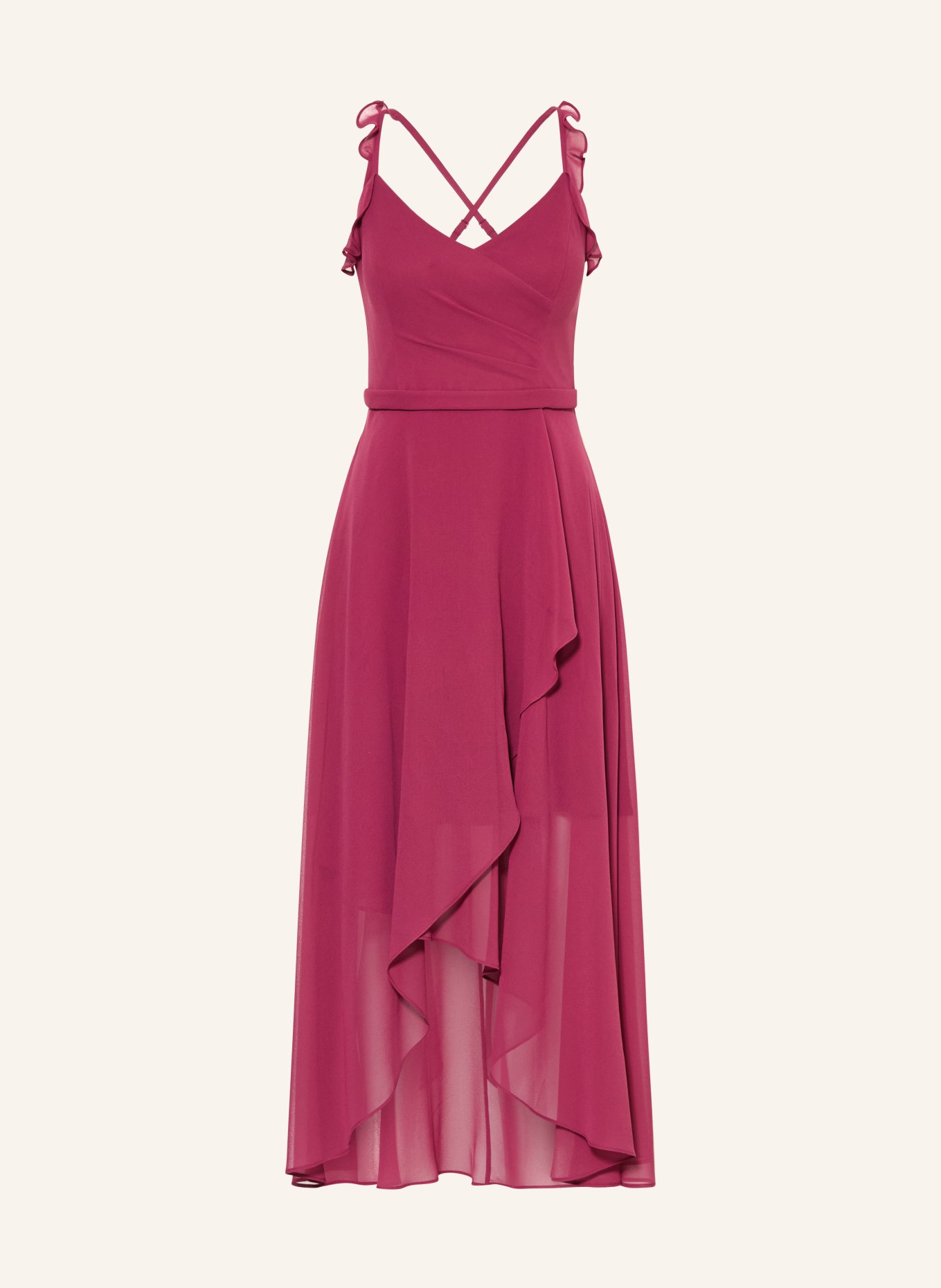 VM Vera Mont Cocktailkleid mit Volants: FUCHSIA