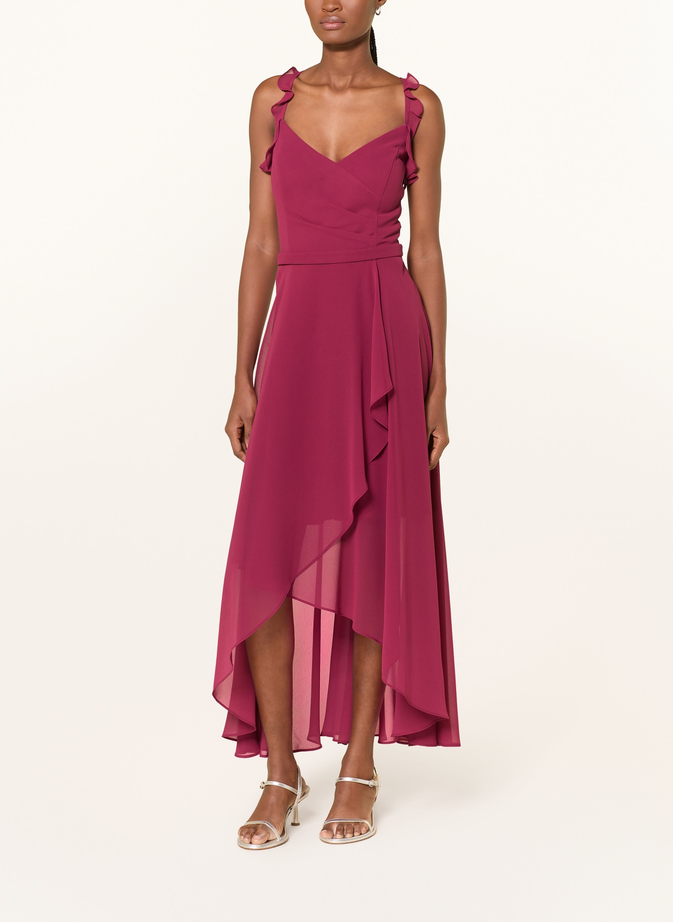 VM Vera Mont Cocktailkleid mit Volants: FUCHSIA