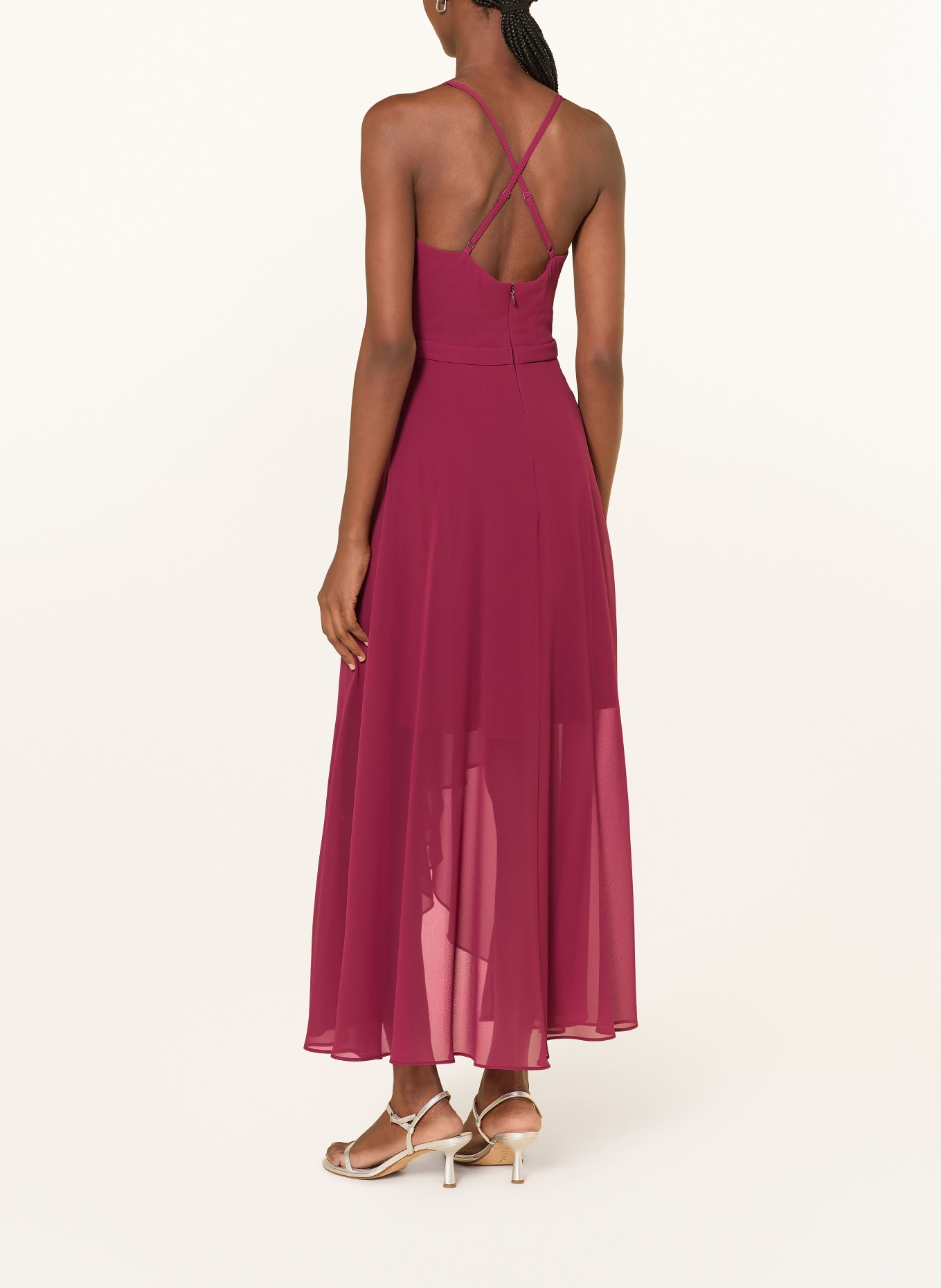 VM Vera Mont Cocktailkleid mit Volants: FUCHSIA