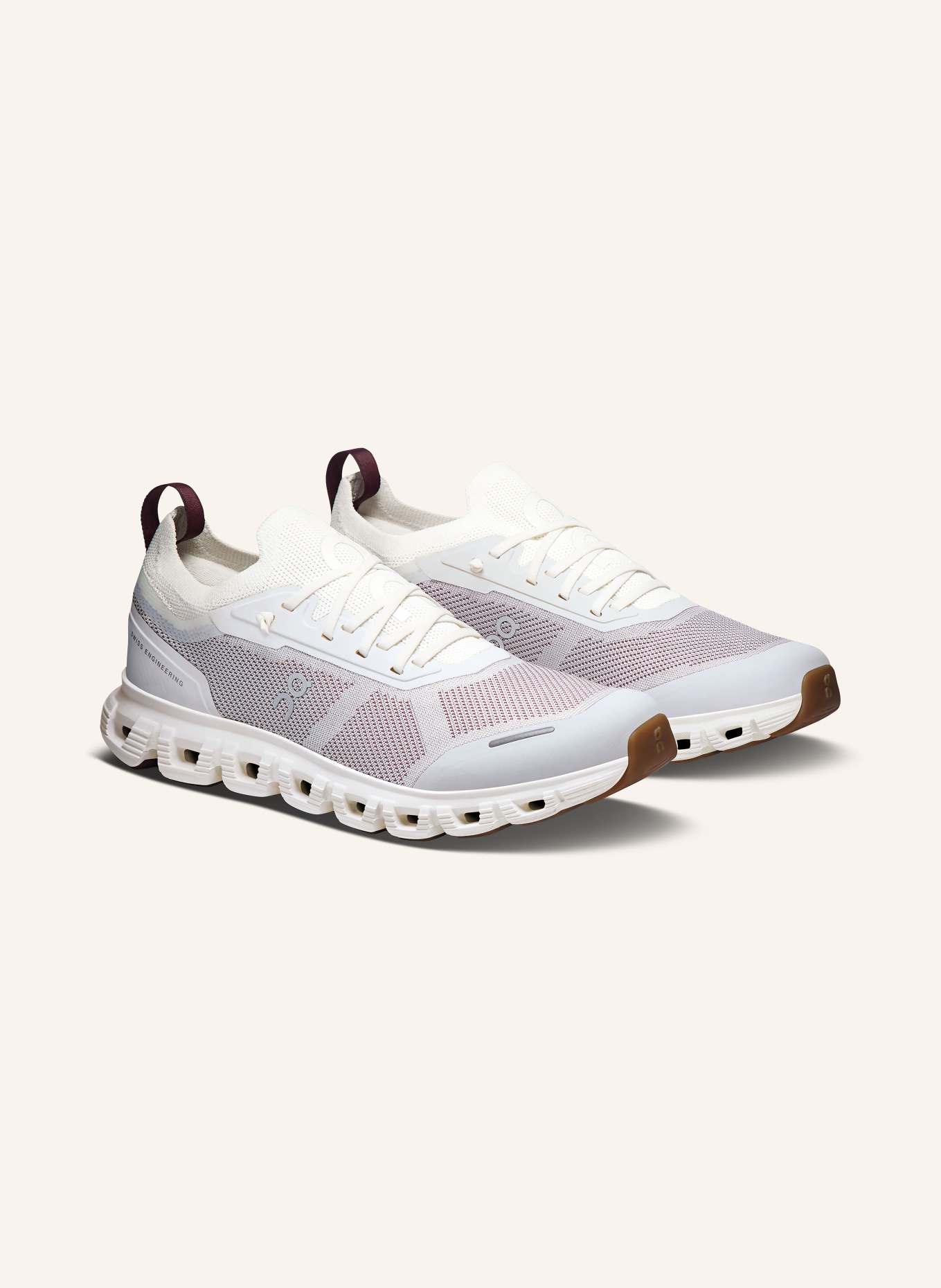 On CLOUD 6 VERSA sneaker: WHITE / BROWN / LIGHT GRAY