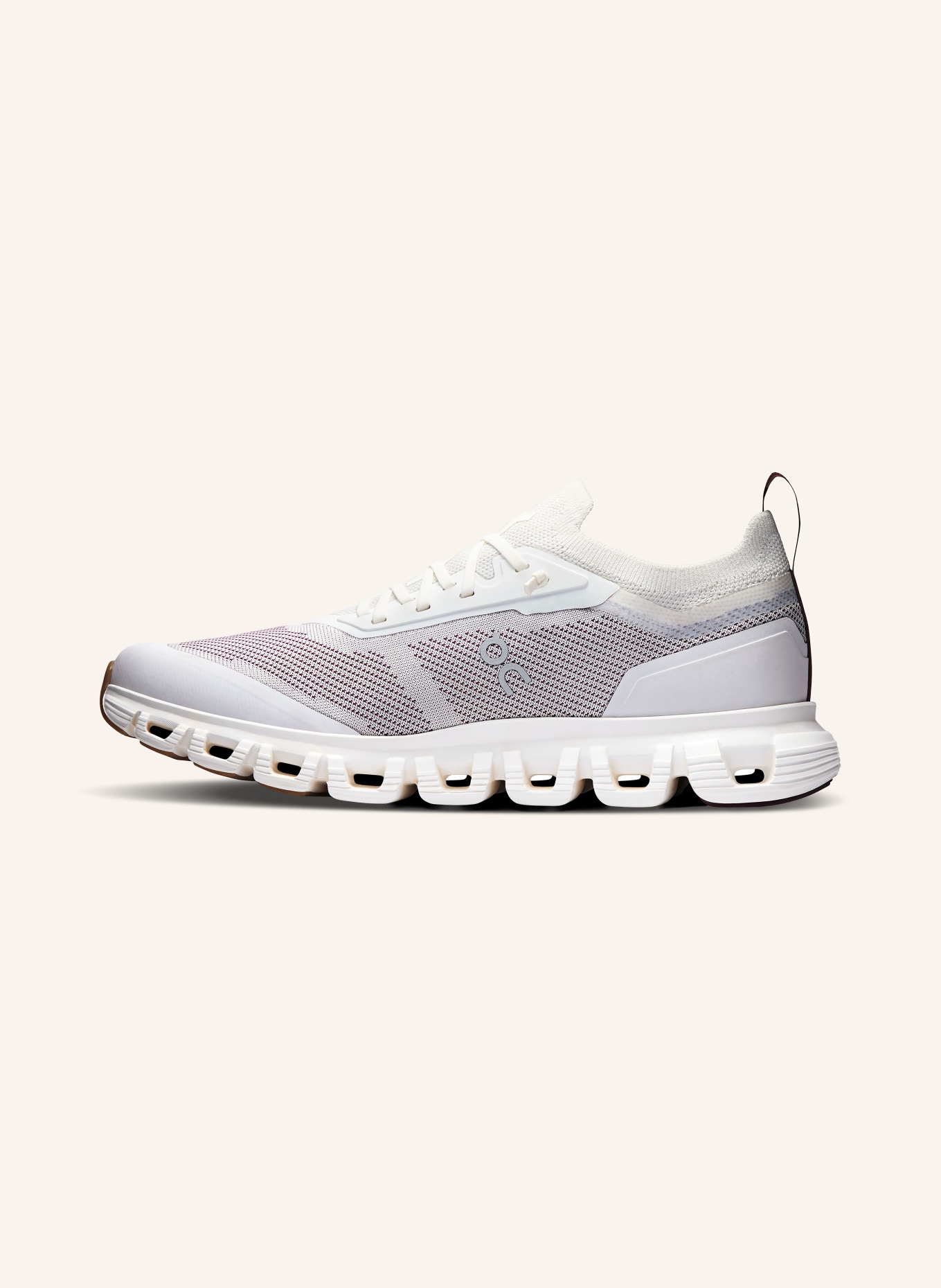 On CLOUD 6 VERSA sneaker: WHITE / BROWN / LIGHT GRAY