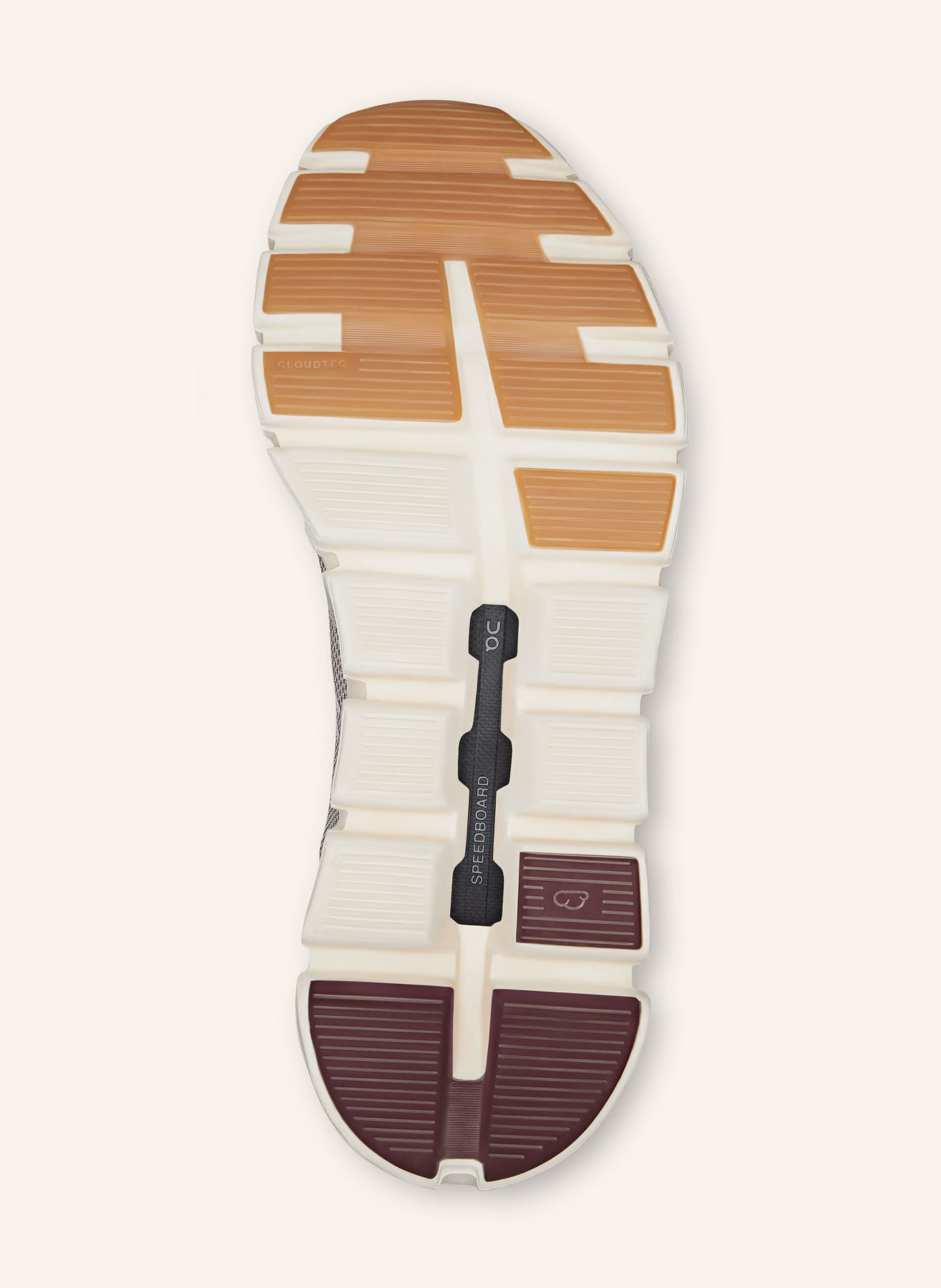 On CLOUD 6 VERSA sneaker: WHITE / BROWN / LIGHT GRAY