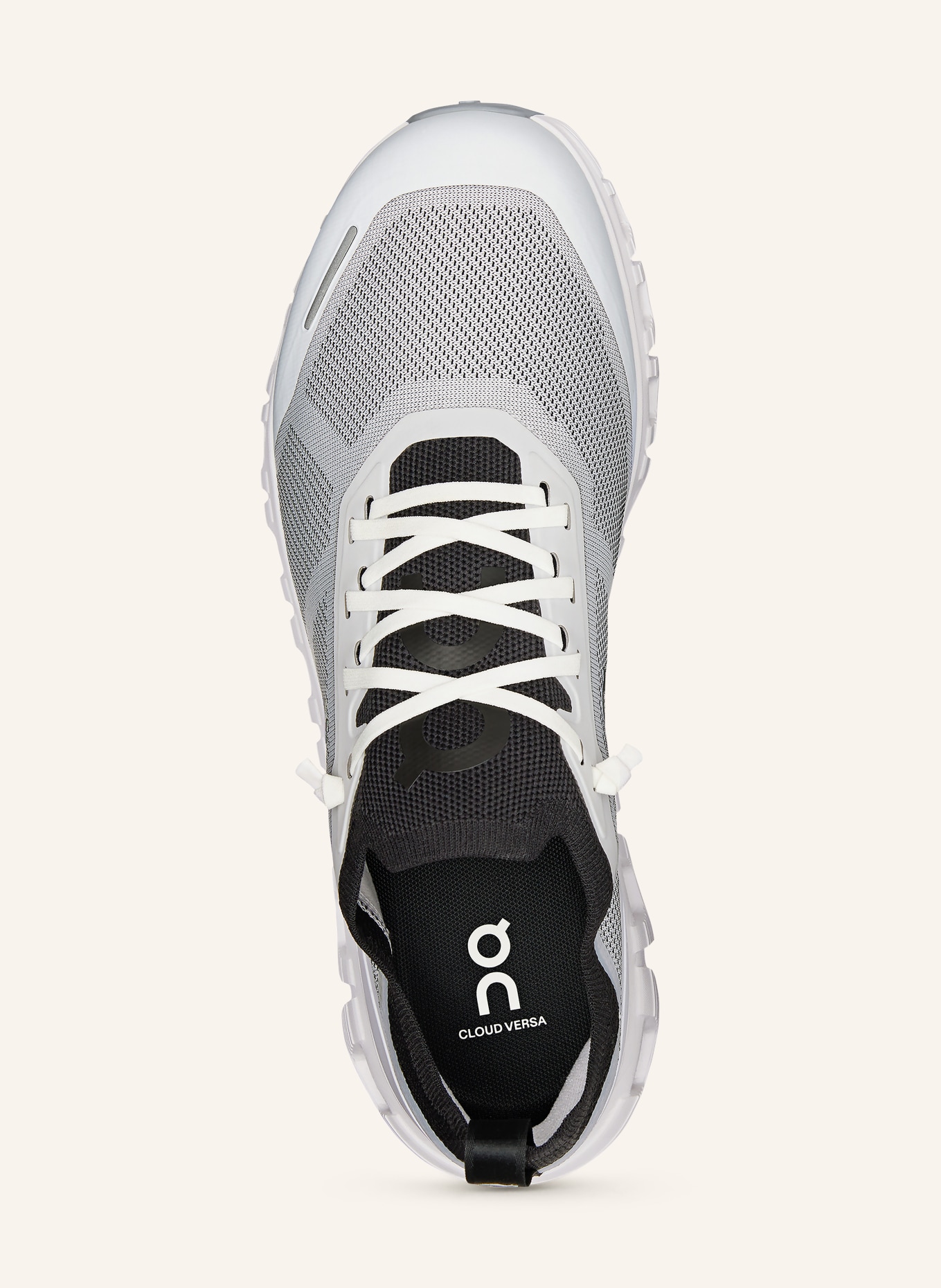 On CLOUD 6 VERSA sneaker: WHITE / GRAY / BLACK