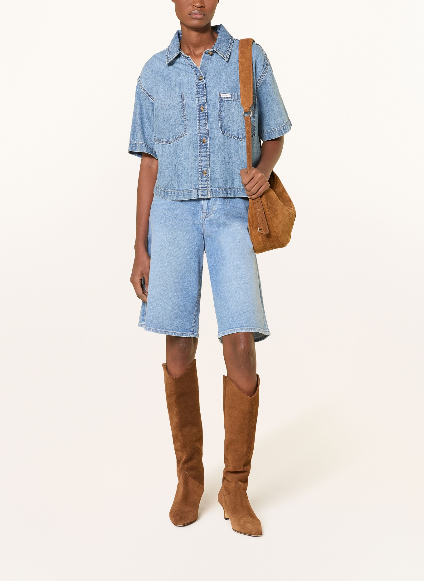 Herrlicher BROOKE denim Bermuda shorts: 995 sky worn