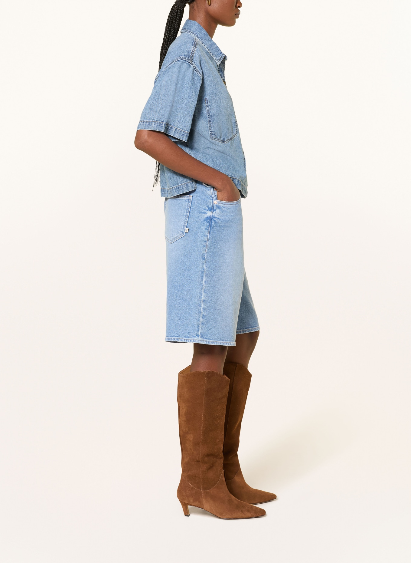 Herrlicher BROOKE denim Bermuda shorts: 995 sky worn