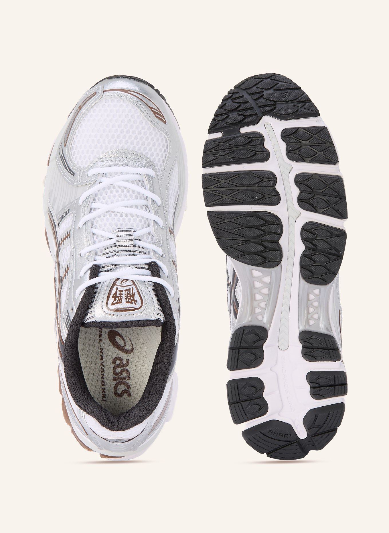 ASICS Sneaker GEL-KAYANO 12.1: WEISS / SILBER / BRAUN