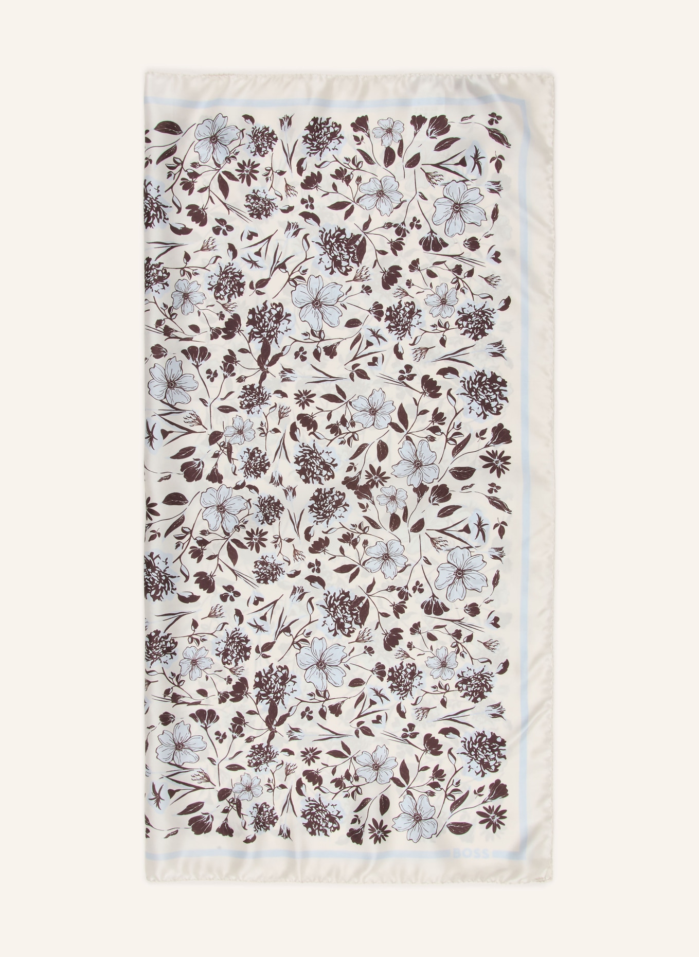 BOSS LAINY silk scarf: LIGHT GRAY / BLUE GRAY / BLACK