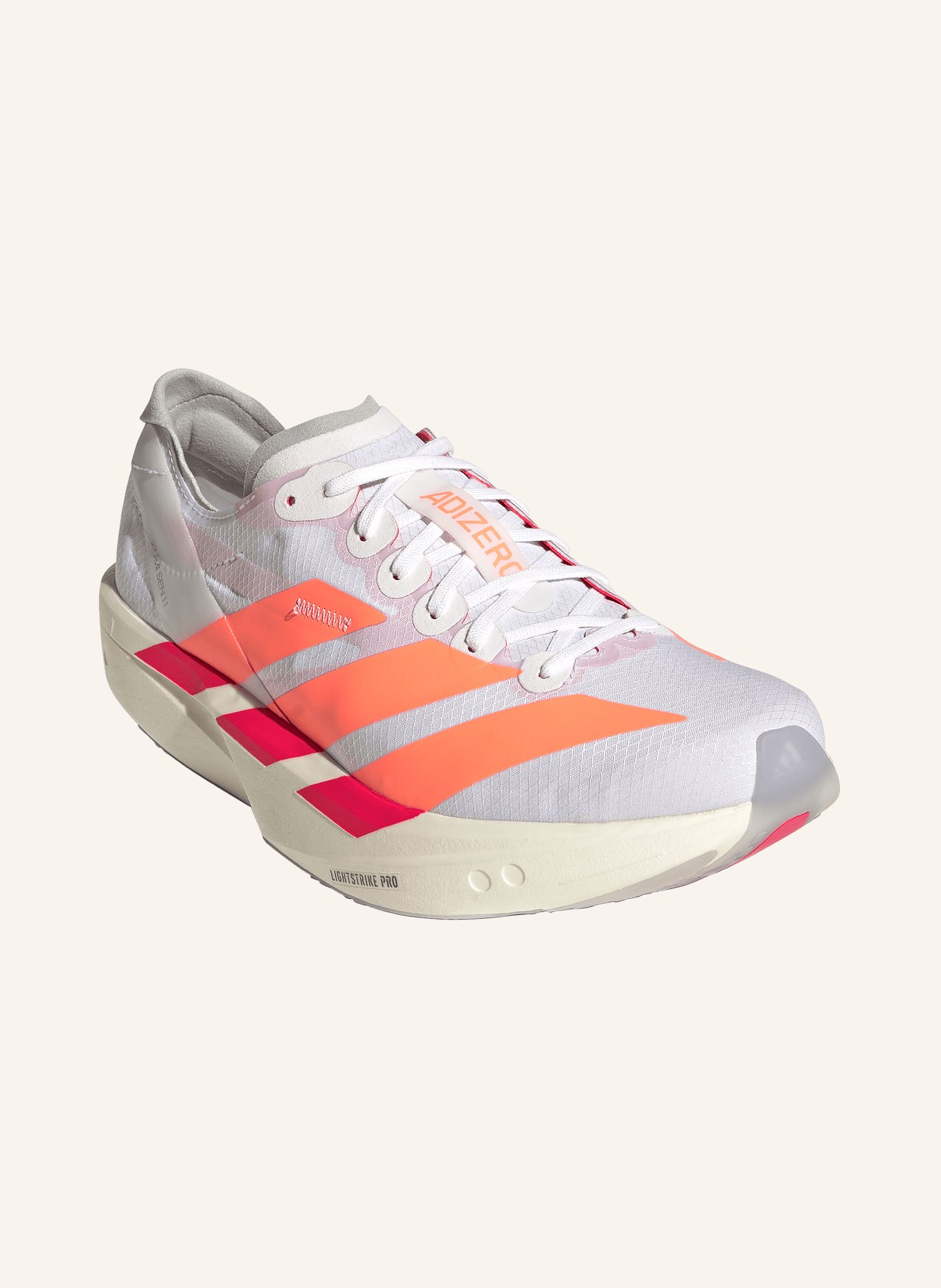 adidas Laufschuhe ADIZERO TAKUMI SEN 11: WEISS / NEONORANGE