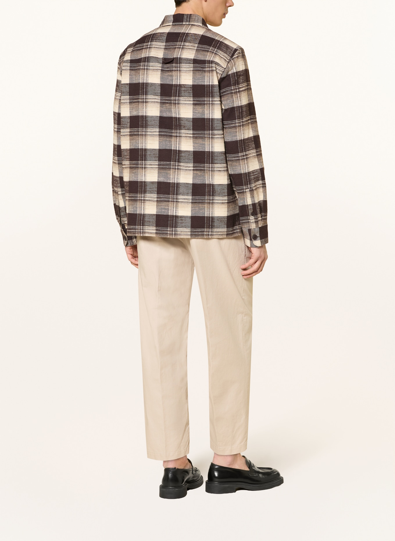 DRYKORN Flanell-Overshirt GUNRAY: DUNKELBRAUN / BEIGE