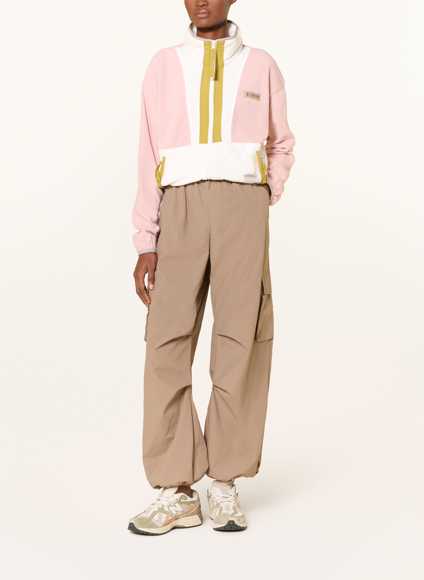 Columbia Fleecová bunda BACKBOWL™ II: RŮŽOVÁ / OLIVOVÁ / BÍLÁ