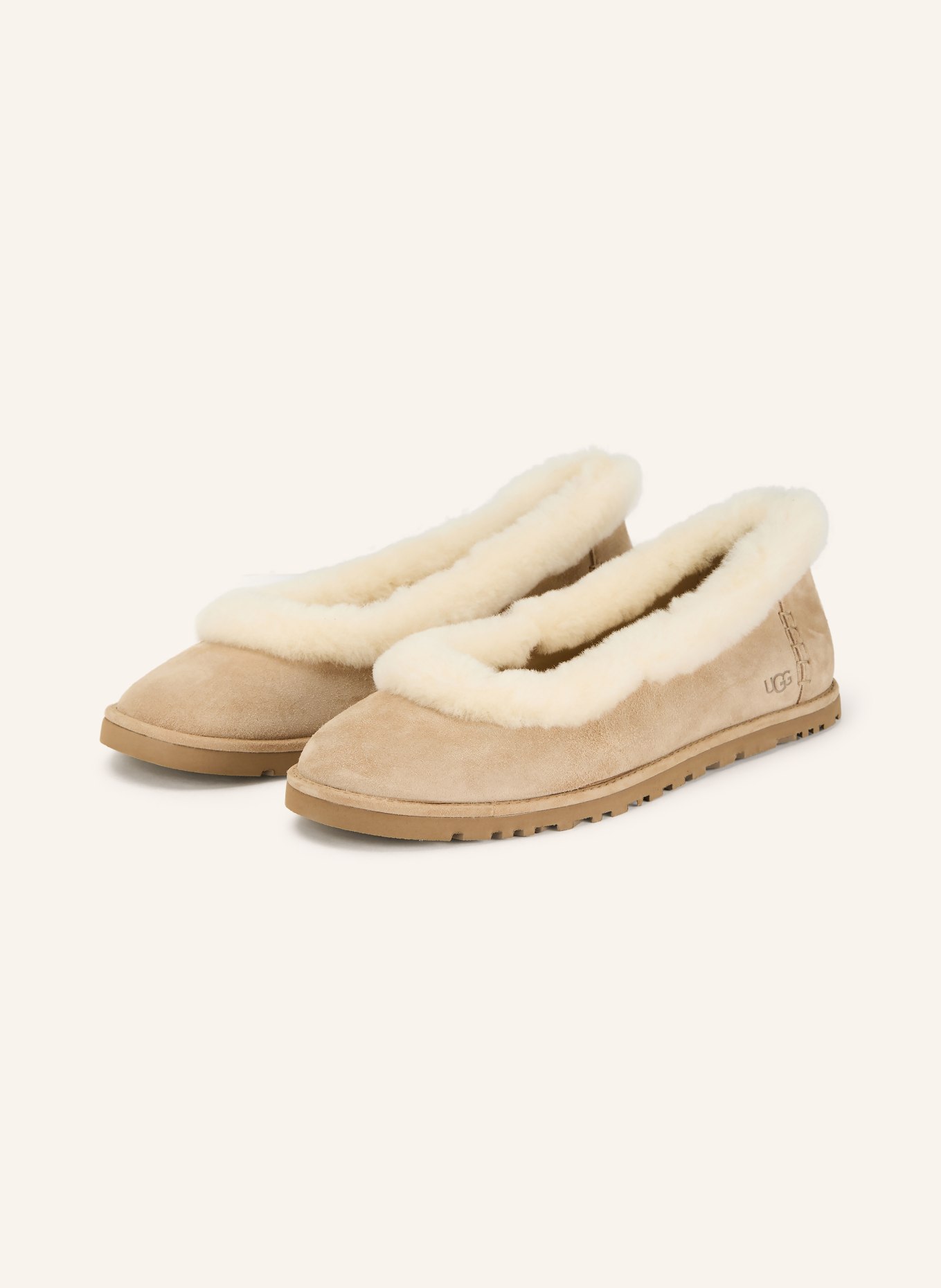 UGG ZORA ballet flats: BEIGE / CREAM