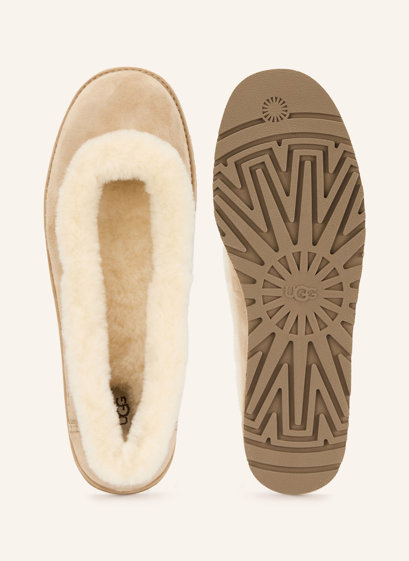 UGG ZORA ballet flats: BEIGE / CREAM