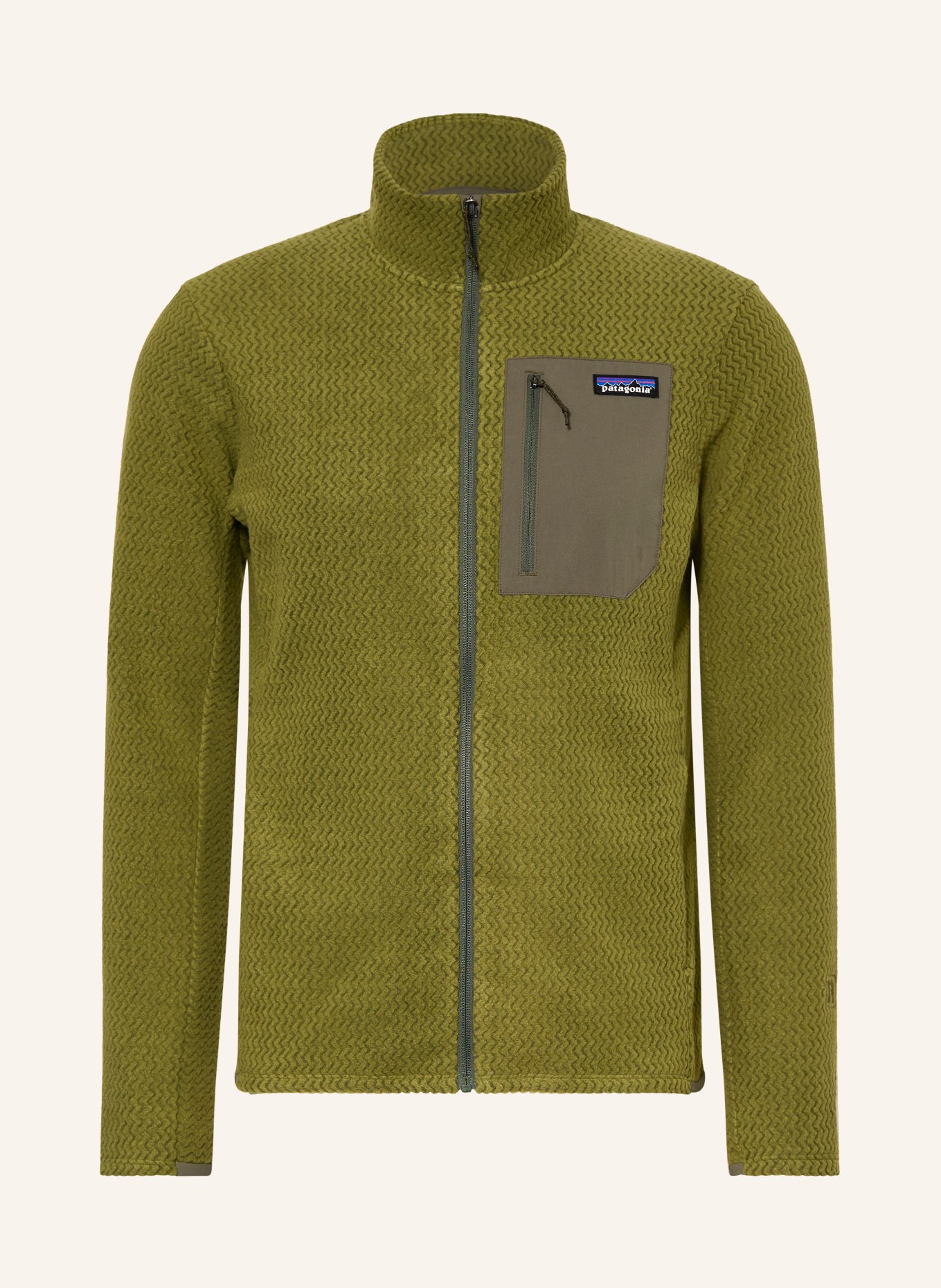 patagonia Fleecová bunda R1 AIR: OLIVOVÁ