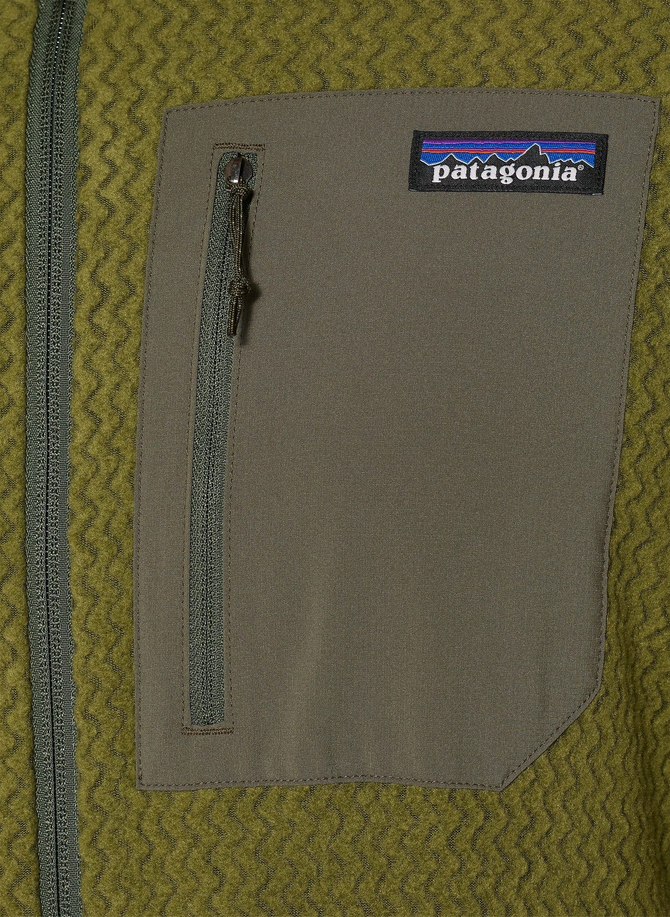 patagonia Fleecová bunda R1 AIR: OLIVOVÁ